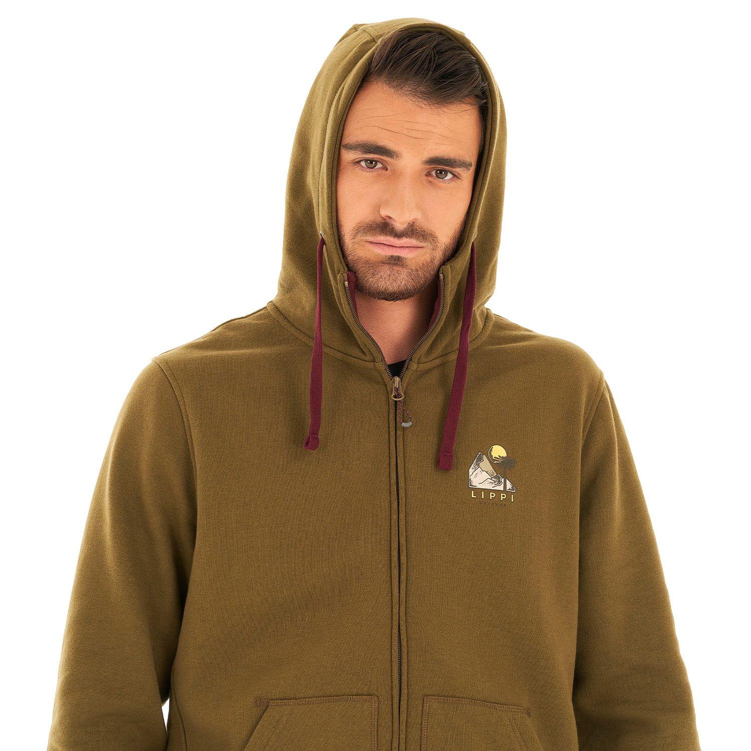 Poleron Hombre Insigne Full Zip Hoody Oliva Oscuro Lippi-6