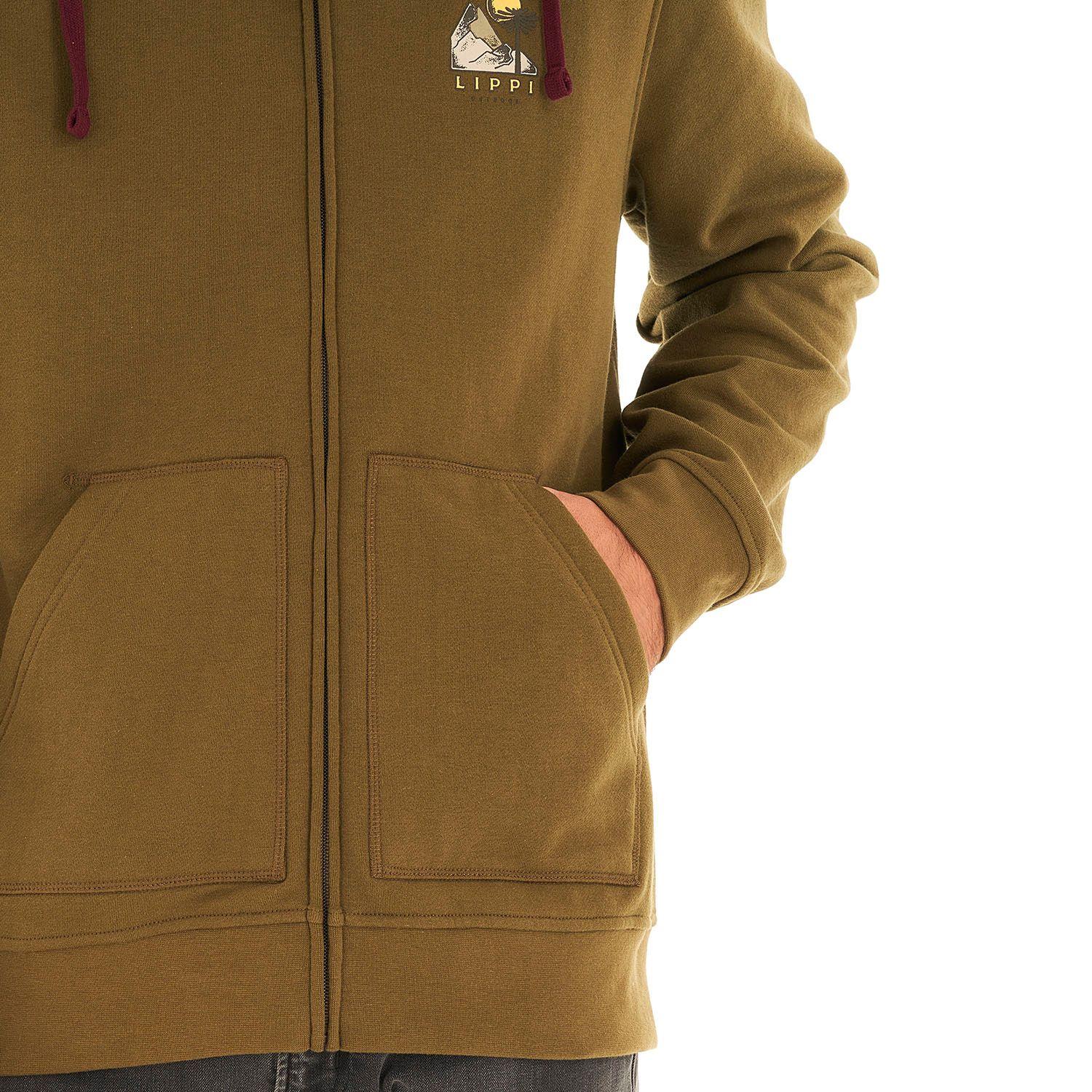 Poleron Hombre Insigne Full Zip Hoody Oliva Oscuro Lippi-7