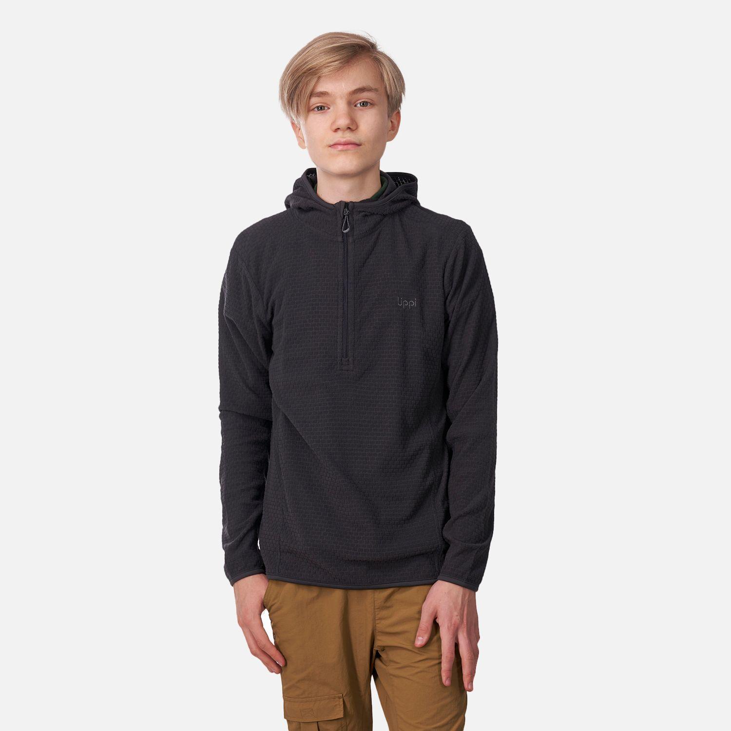 Poleron Teen Boy Mild Nano-F 14 Zip Hoody Negro Lippi V23-1