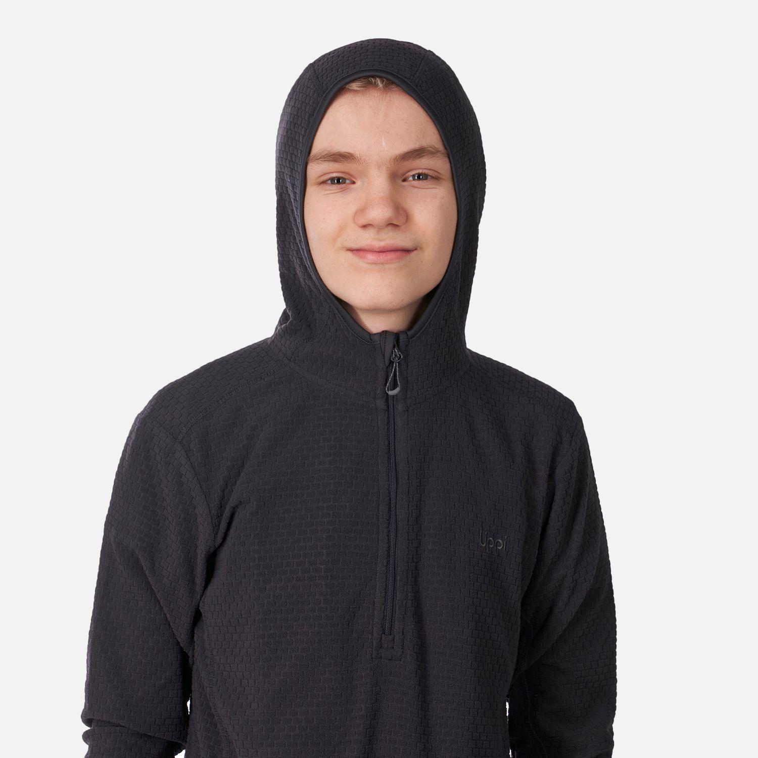 Poleron Teen Boy Mild Nano-F 14 Zip Hoody Negro Lippi V23-3