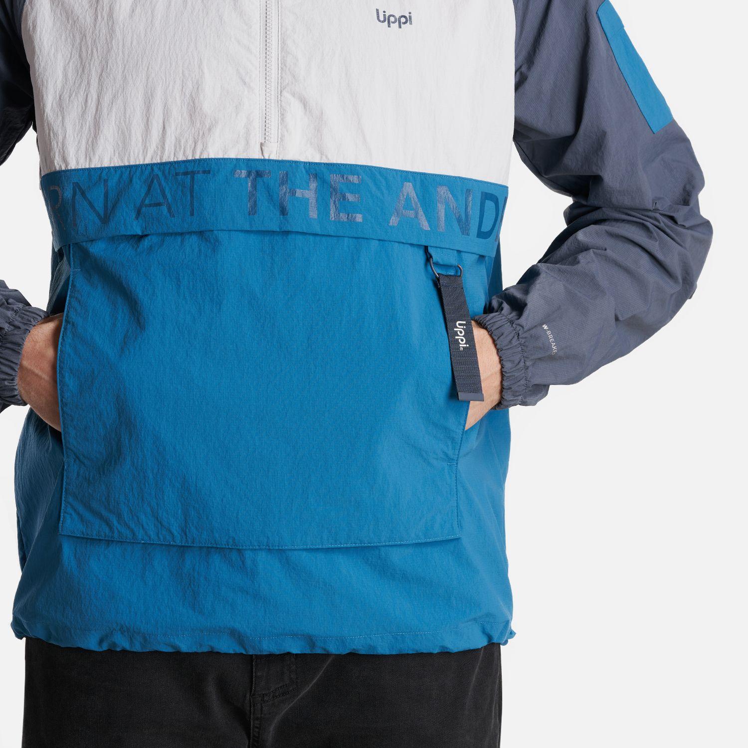 Chaqueta Hombre WindCity WindBreaker 1/4 Zip Jacket Azul Lippi-6