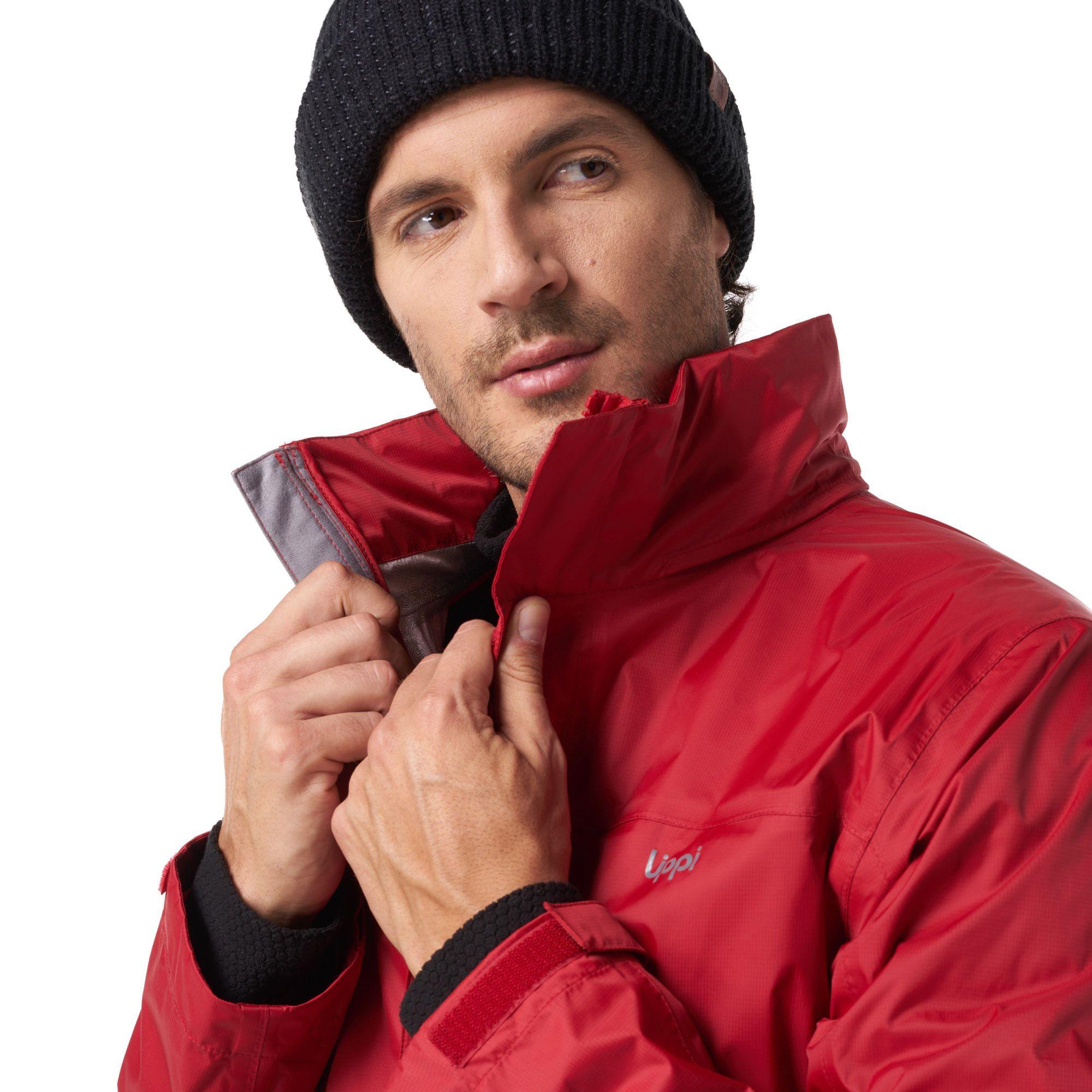 Chaqueta Hombre Abyss B-Dry Hoody Jacket Rojo Oscuro Lippi-3