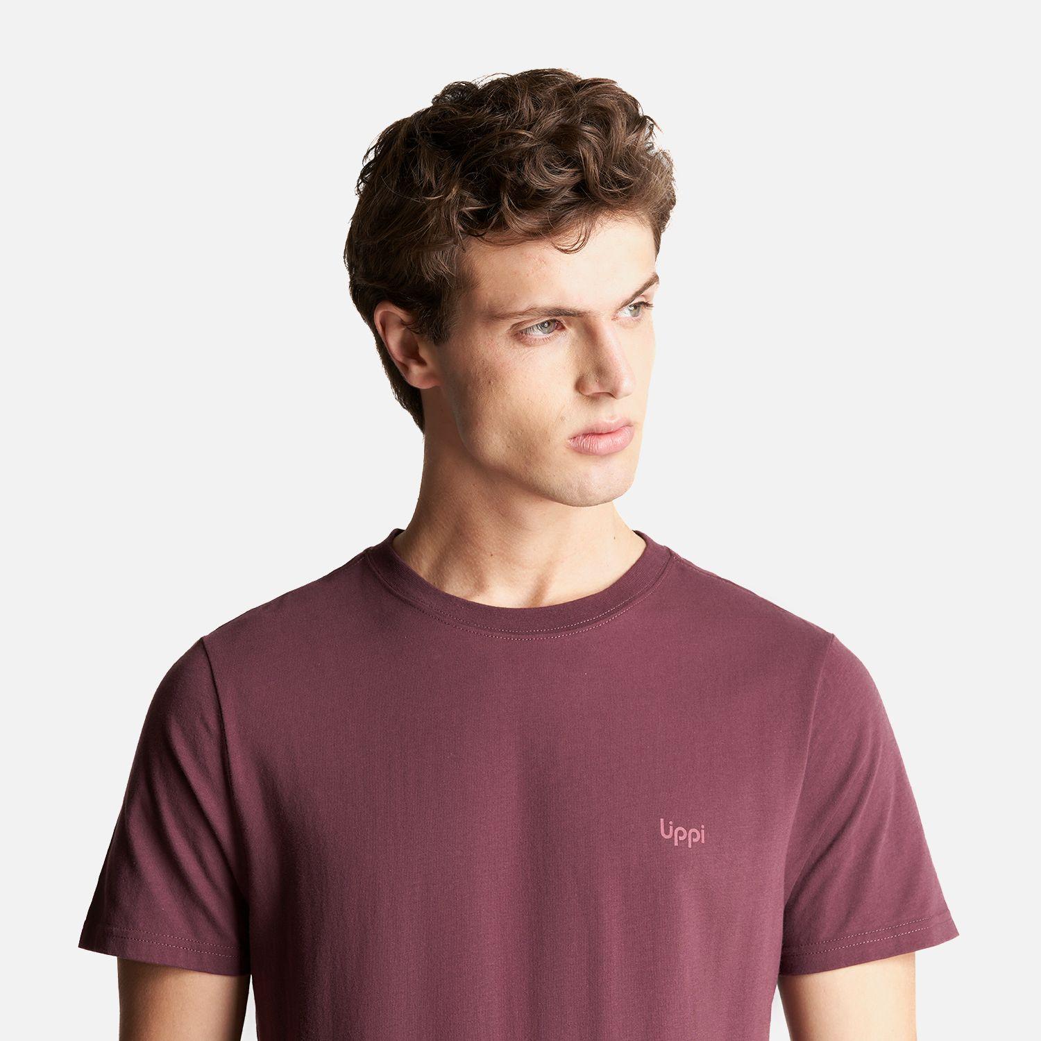 Polera Hombre Ulmo Cotton UV-Stop T-Shirt Burdeo Lippi V23-3