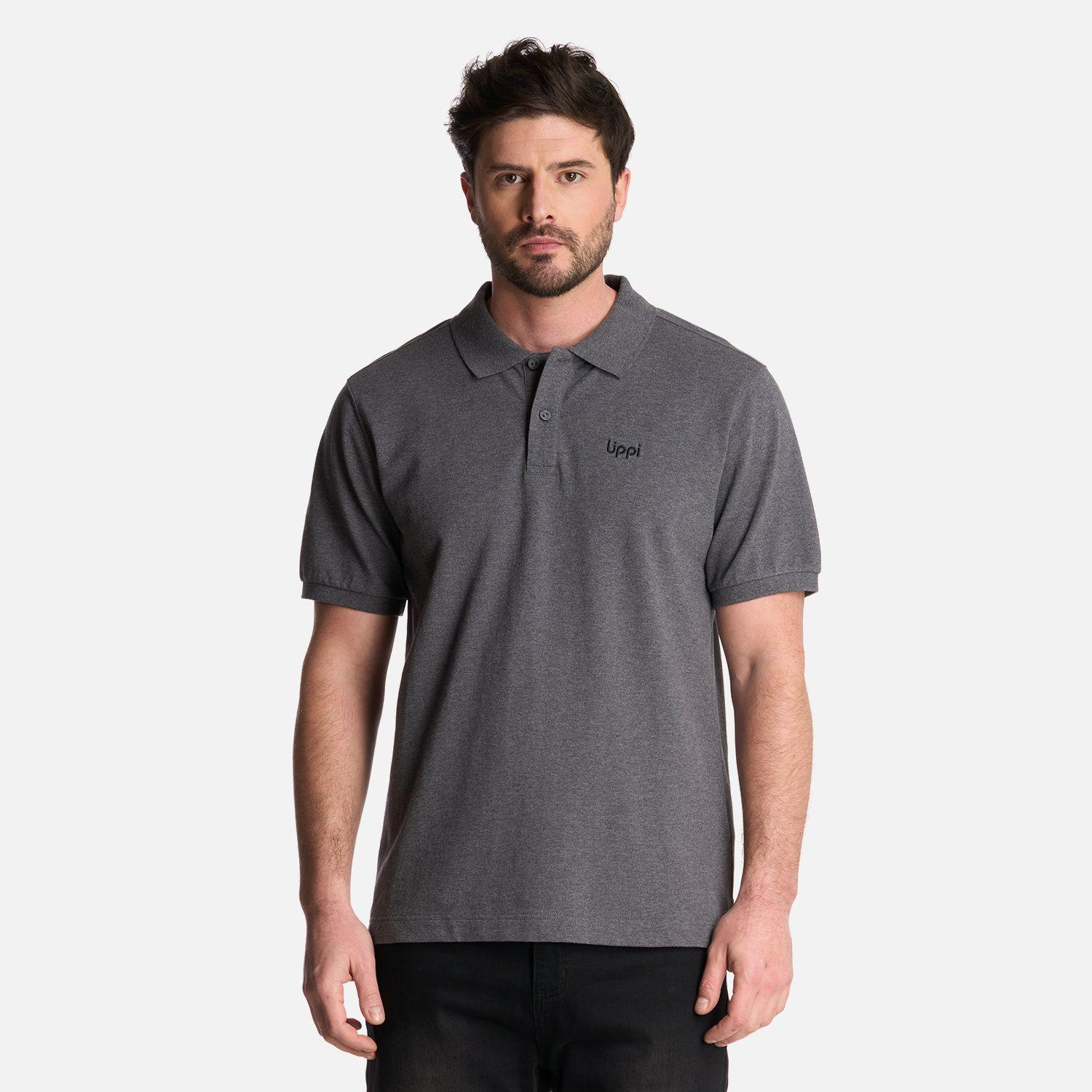 Polera Hombre First Class Elastic Polo Gris Melange Lippi-0