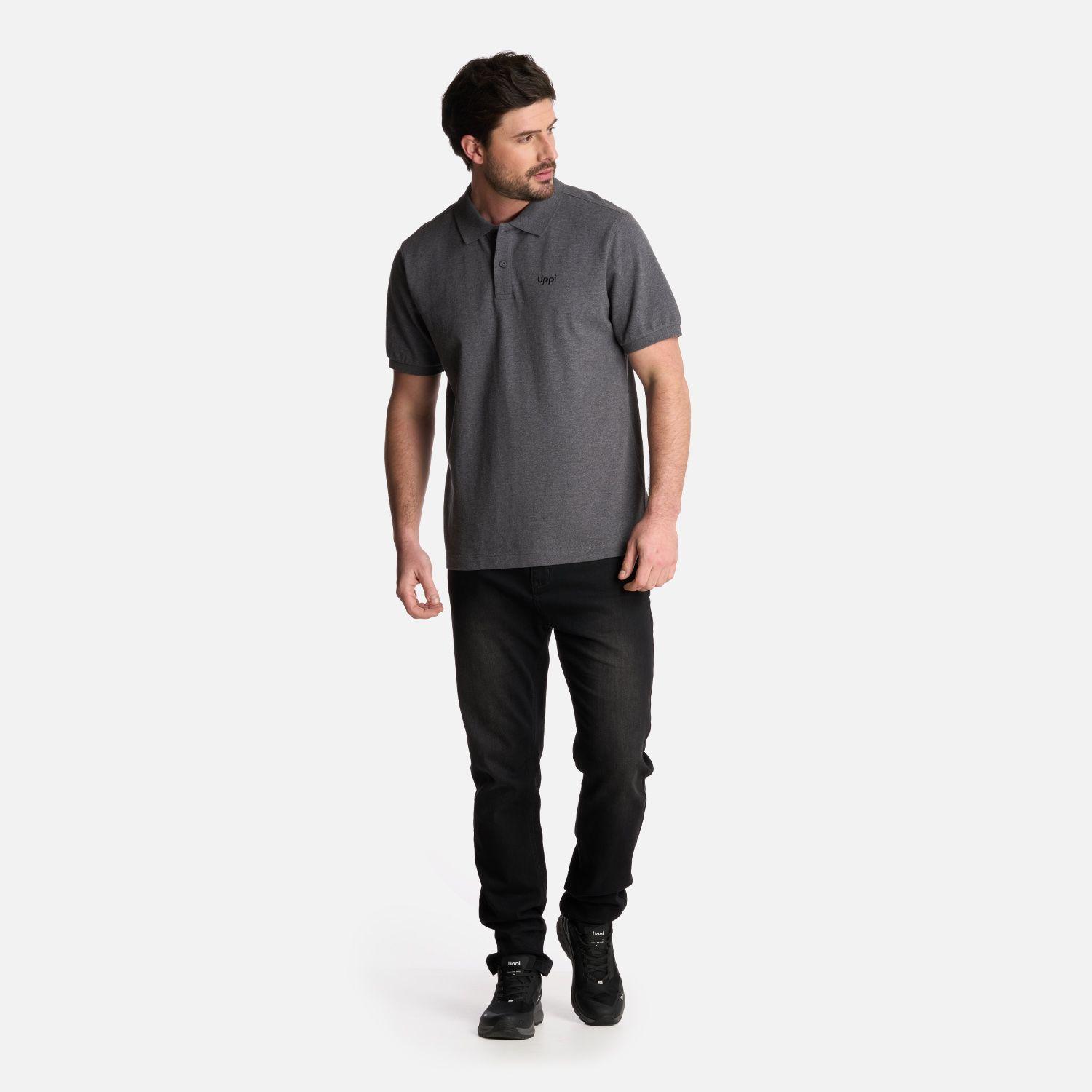 Polera Hombre First Class Elastic Polo Gris Melange Lippi-4