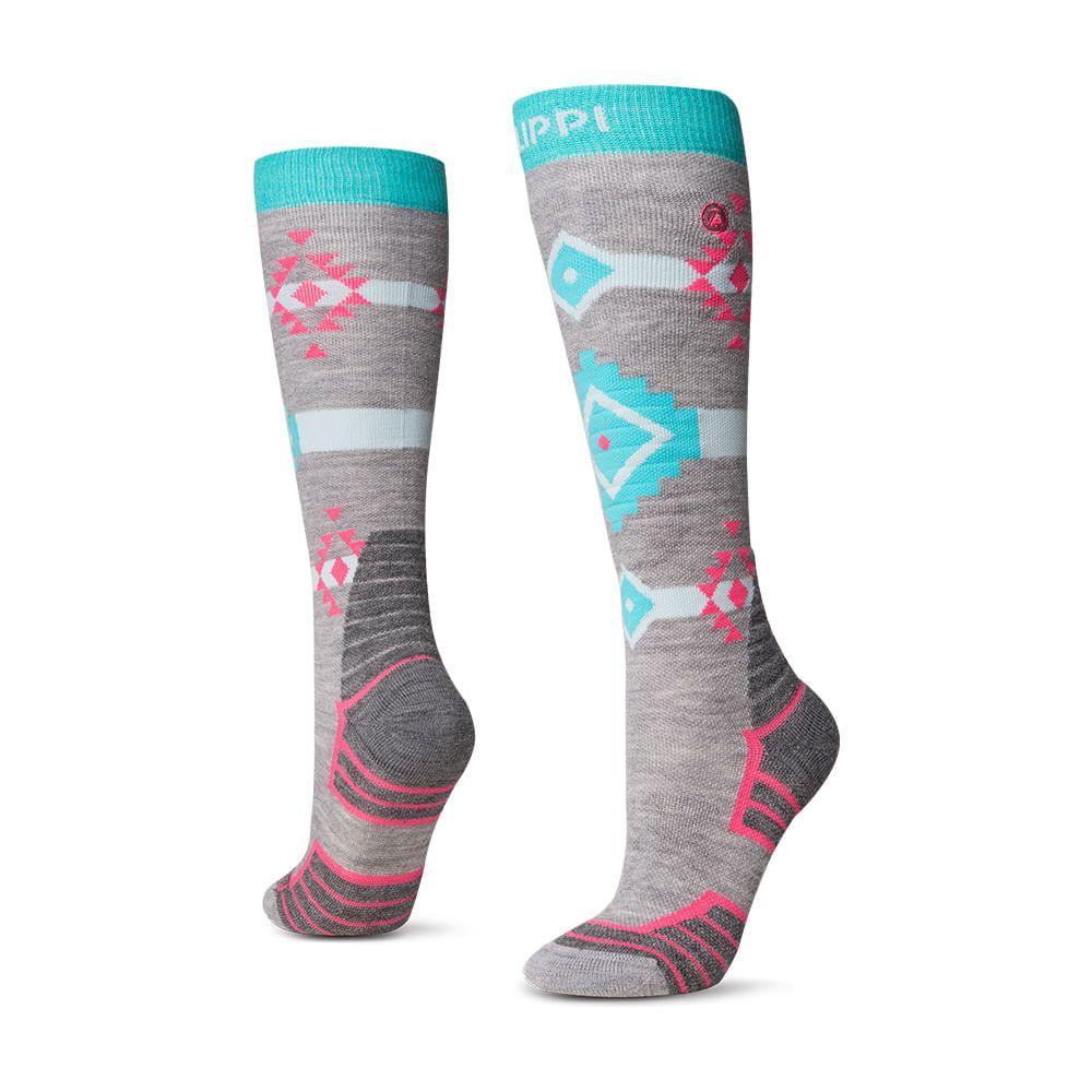 Calcetin Mujer Runas Ski Socks Large Melange Calipso Lippi-0