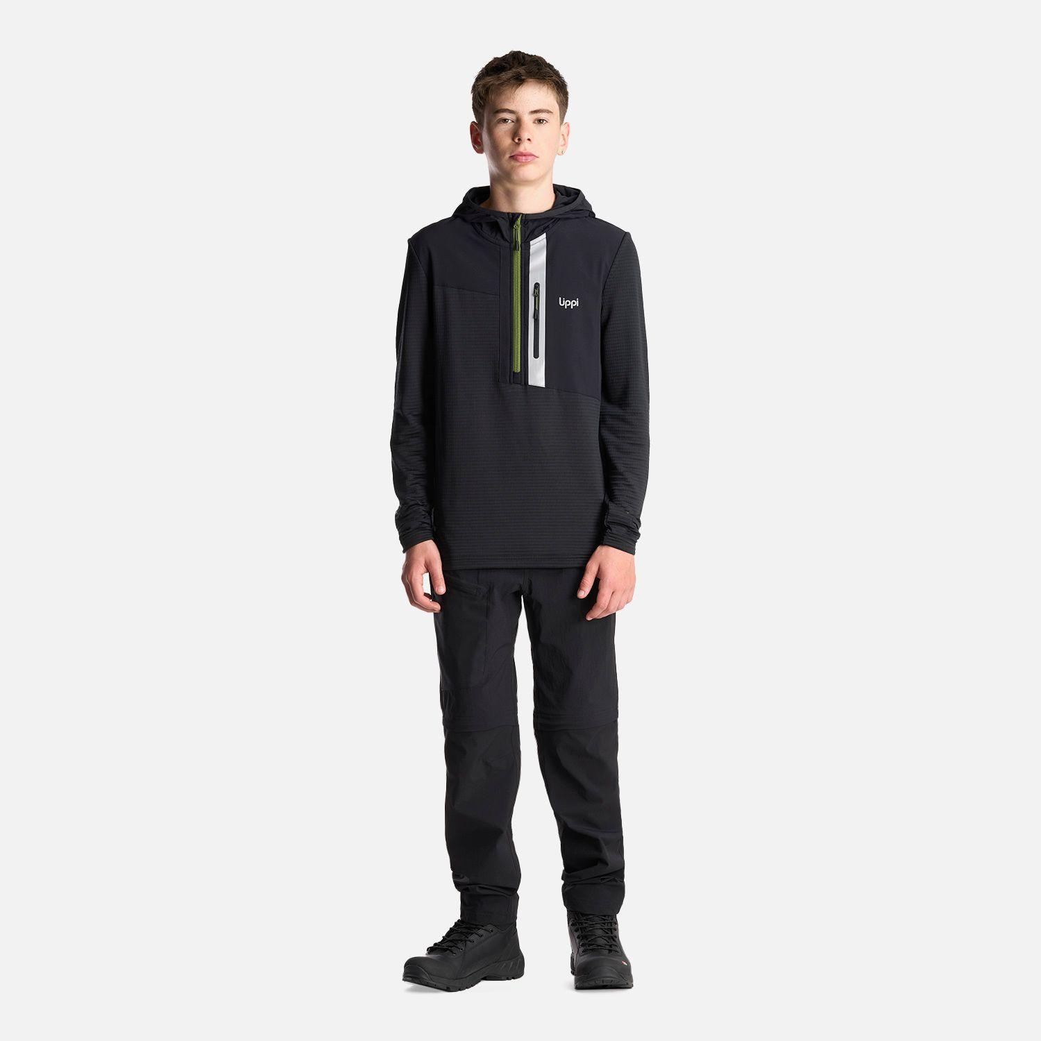 Poleron Teen Boy Karova 1/4 Zip Hoody Negro Lippi-6