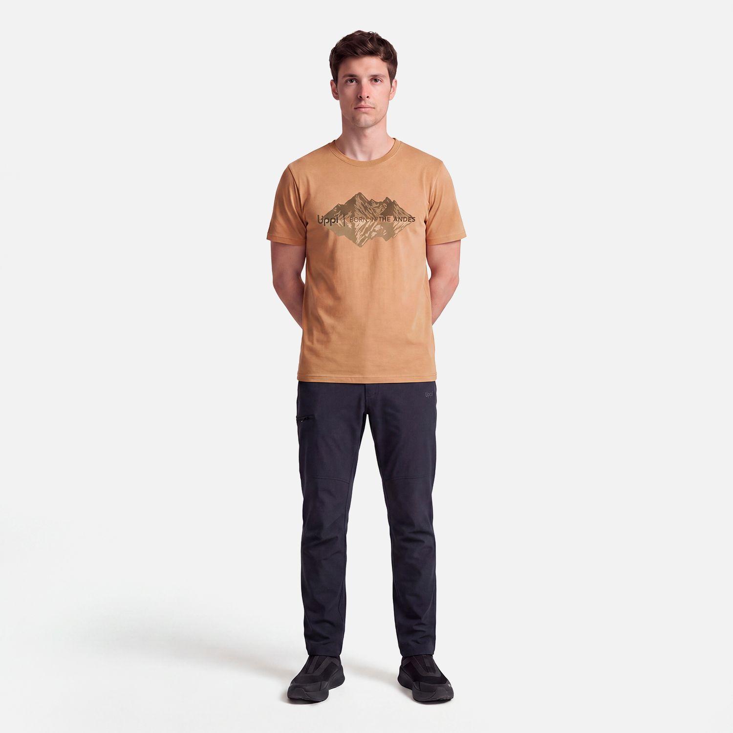 Polera Hombre Ulmo Front Print T-Shirt Camel Lippi V27-4