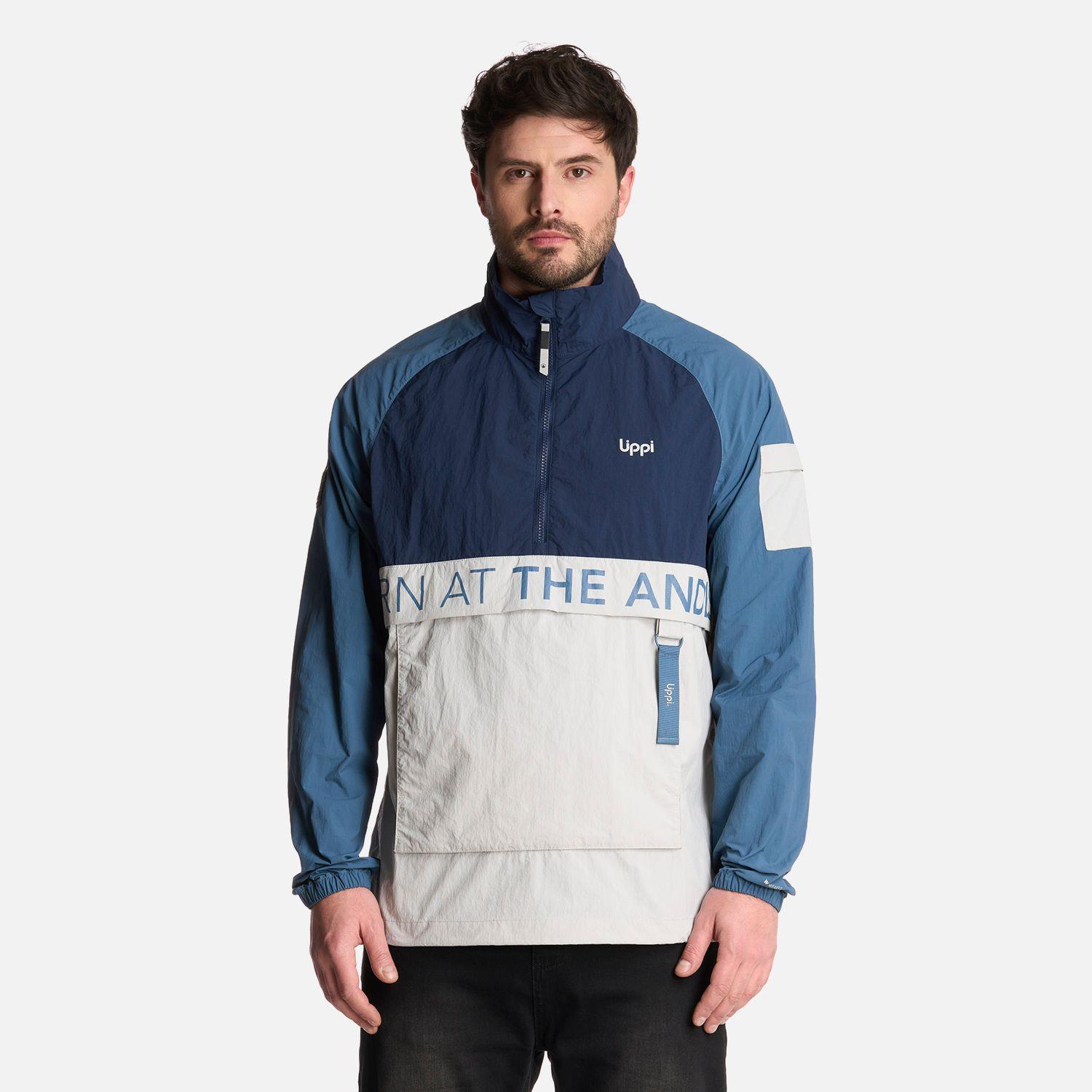 Chaqueta Hombre WindCity WindBreaker 1/4 Zip Azul Lippi-0