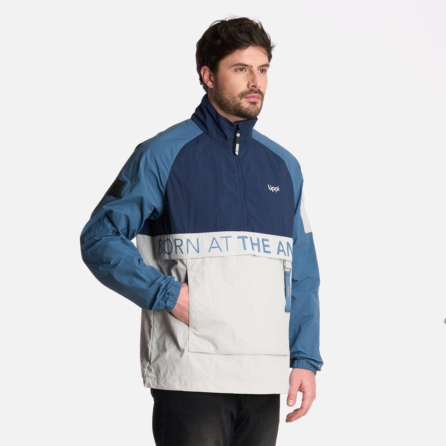 Chaqueta Hombre WindCity WindBreaker 1/4 Zip Azul Lippi-1