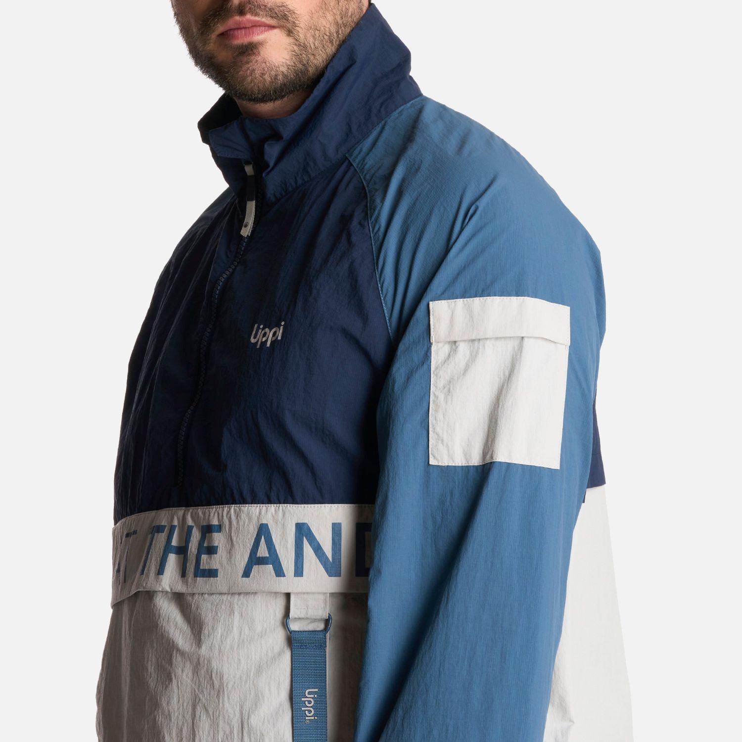 Chaqueta Hombre WindCity WindBreaker 1/4 Zip Azul Lippi-4
