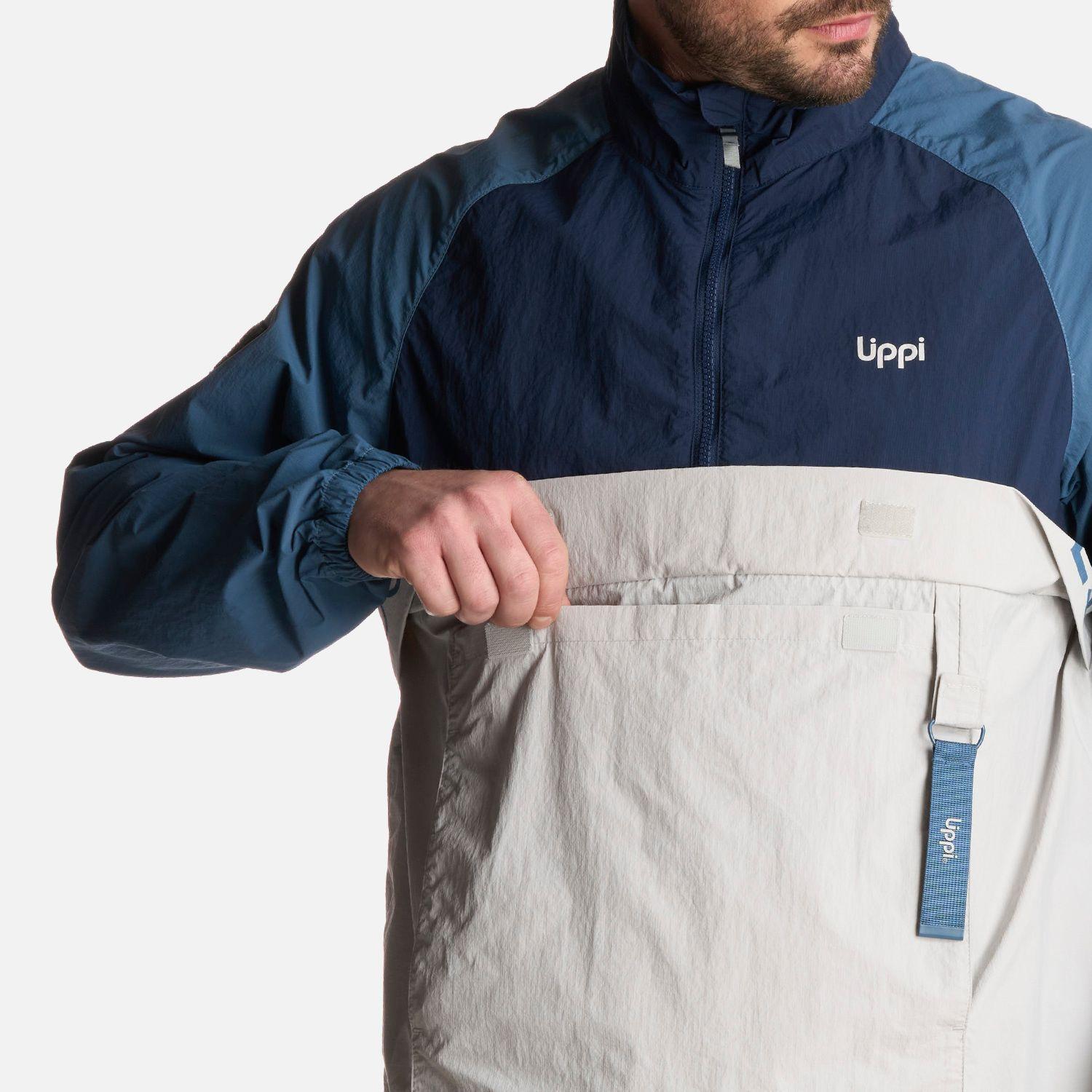 Chaqueta Hombre WindCity WindBreaker 1/4 Zip Azul Lippi-5