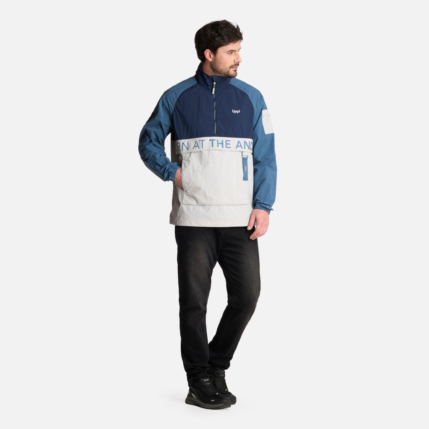 Chaqueta Hombre WindCity WindBreaker 1/4 Zip Azul Lippi-8