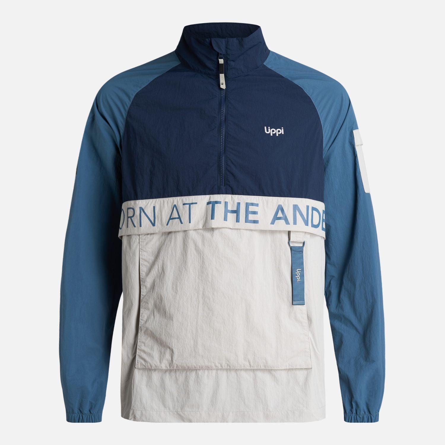 Chaqueta Hombre WindCity WindBreaker 1/4 Zip Azul Lippi-9