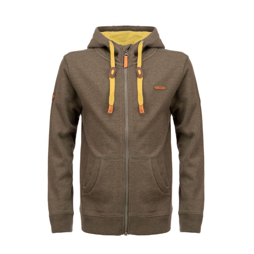 Poleron Niño Insigne Full Zip Hoody Verde Militar Lippi-0