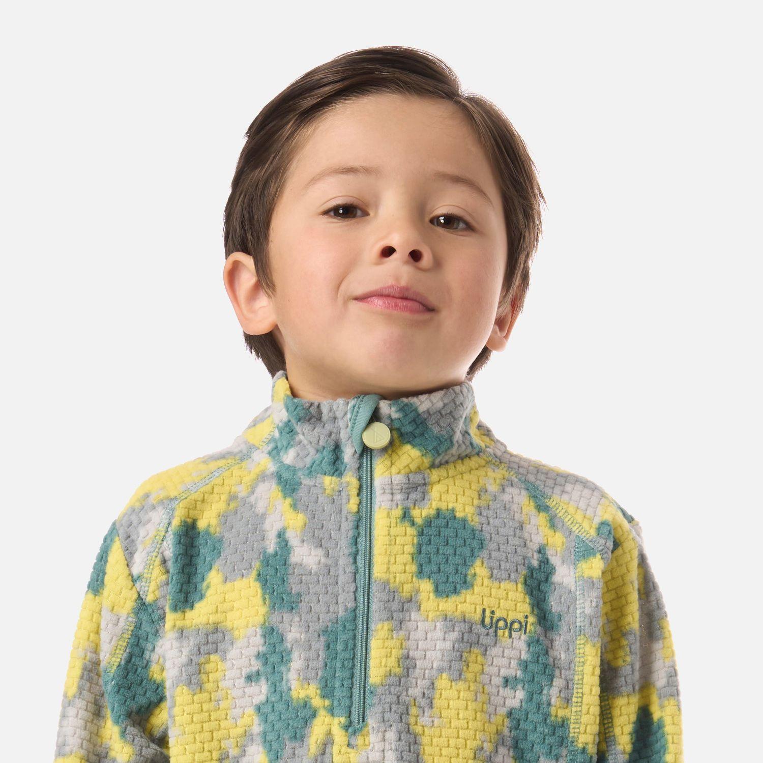 Polerón Niño Saltamontes Nano-F 1/4 Zip Print Turquesa Lippi V26-3