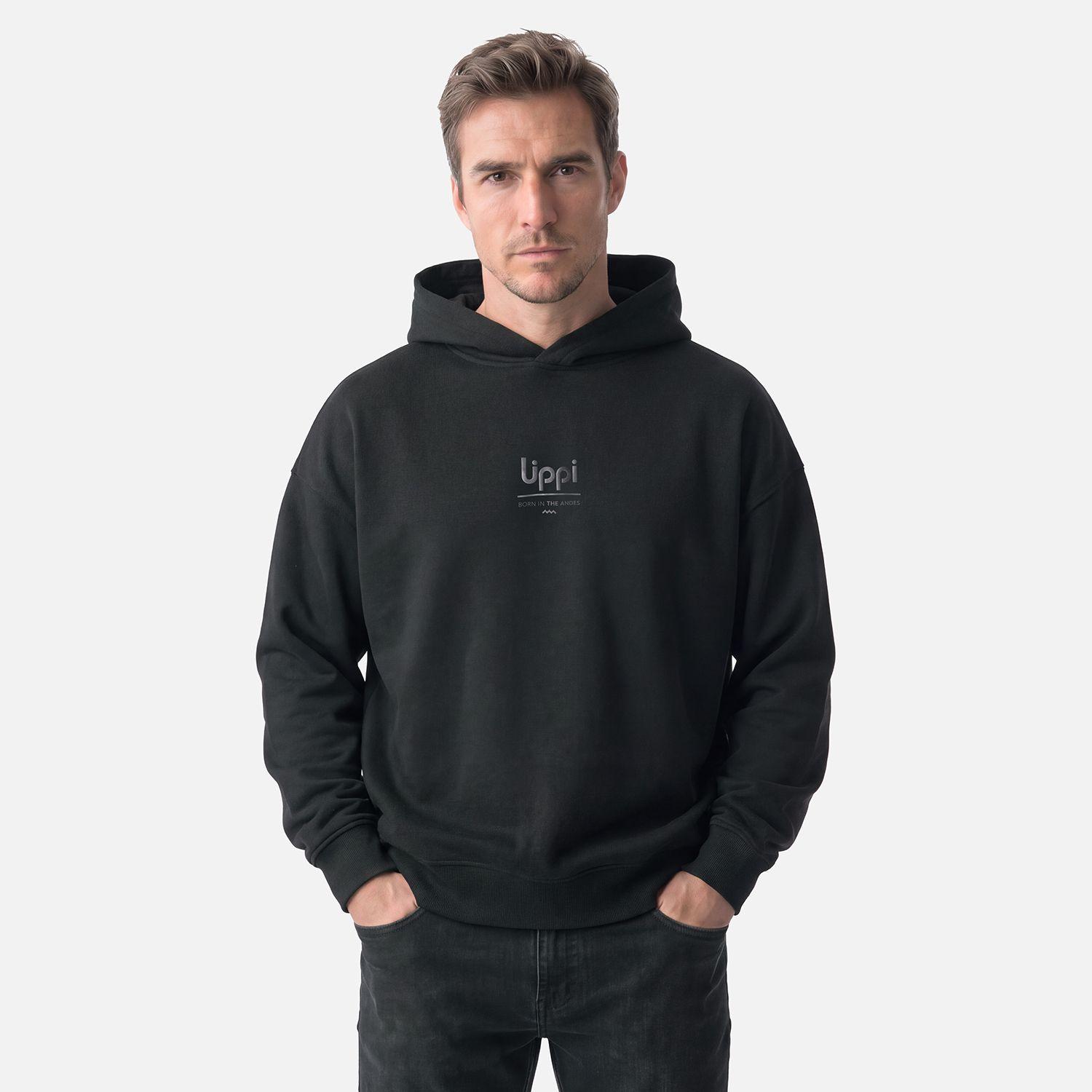 Polerón Hombre Ulmo Hoody Sweatshirt Negro Lippi V27-0