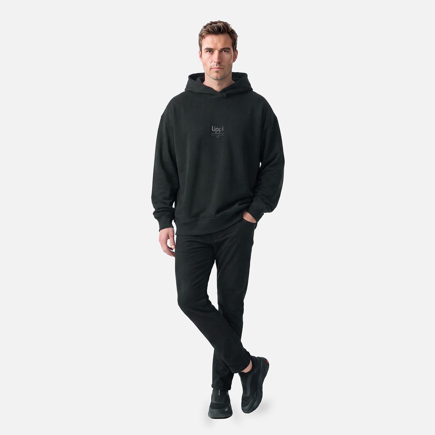 Polerón Hombre Ulmo Hoody Sweatshirt Negro Lippi V27-2