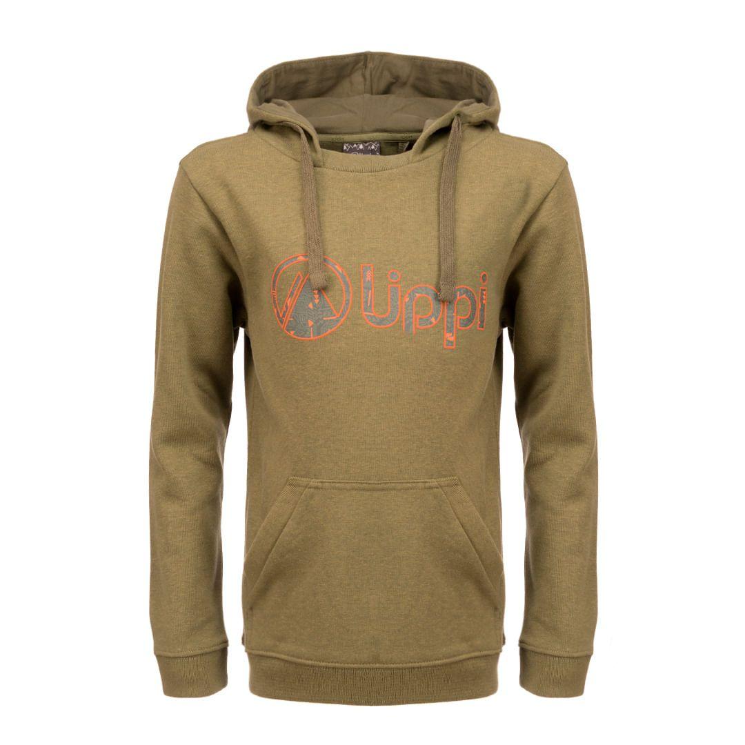 Poleron Niño Insigne Cotton Hoody Melange Verde Lippi V19-0