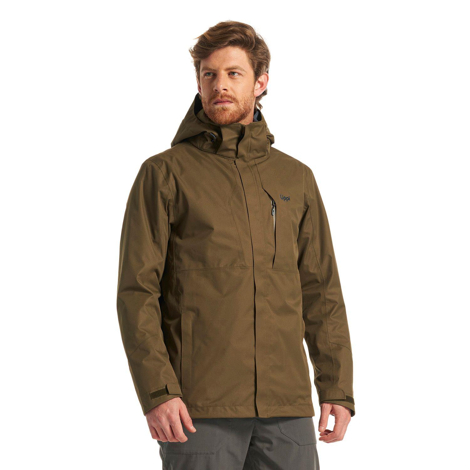 Chaqueta Hombre Tres Cruces Fusion-3 Hoody Jacket Oliva OscuroAzul Piedra Lippi-1