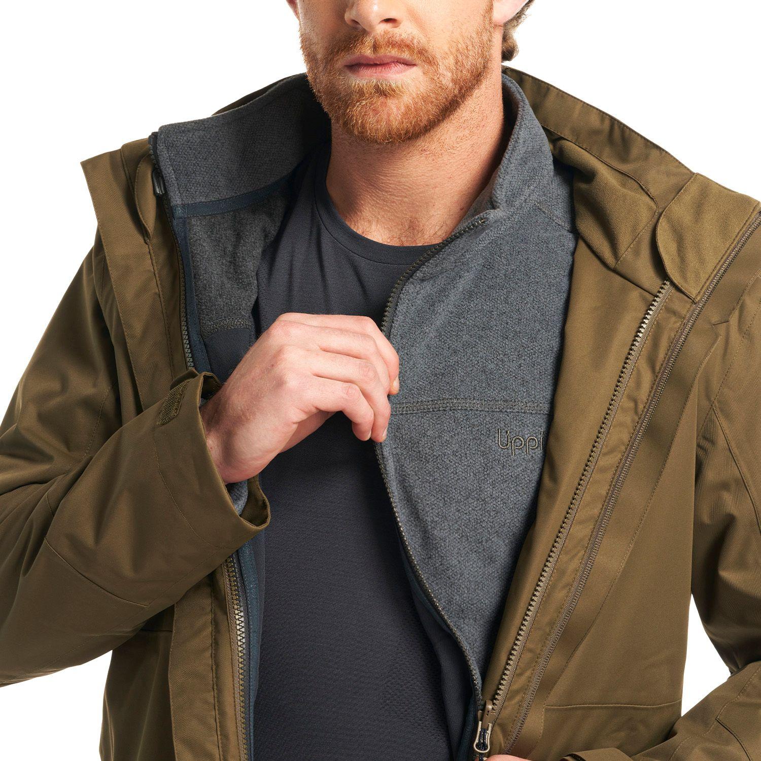 Chaqueta Hombre Tres Cruces Fusion-3 Hoody Jacket Oliva OscuroAzul Piedra Lippi-8