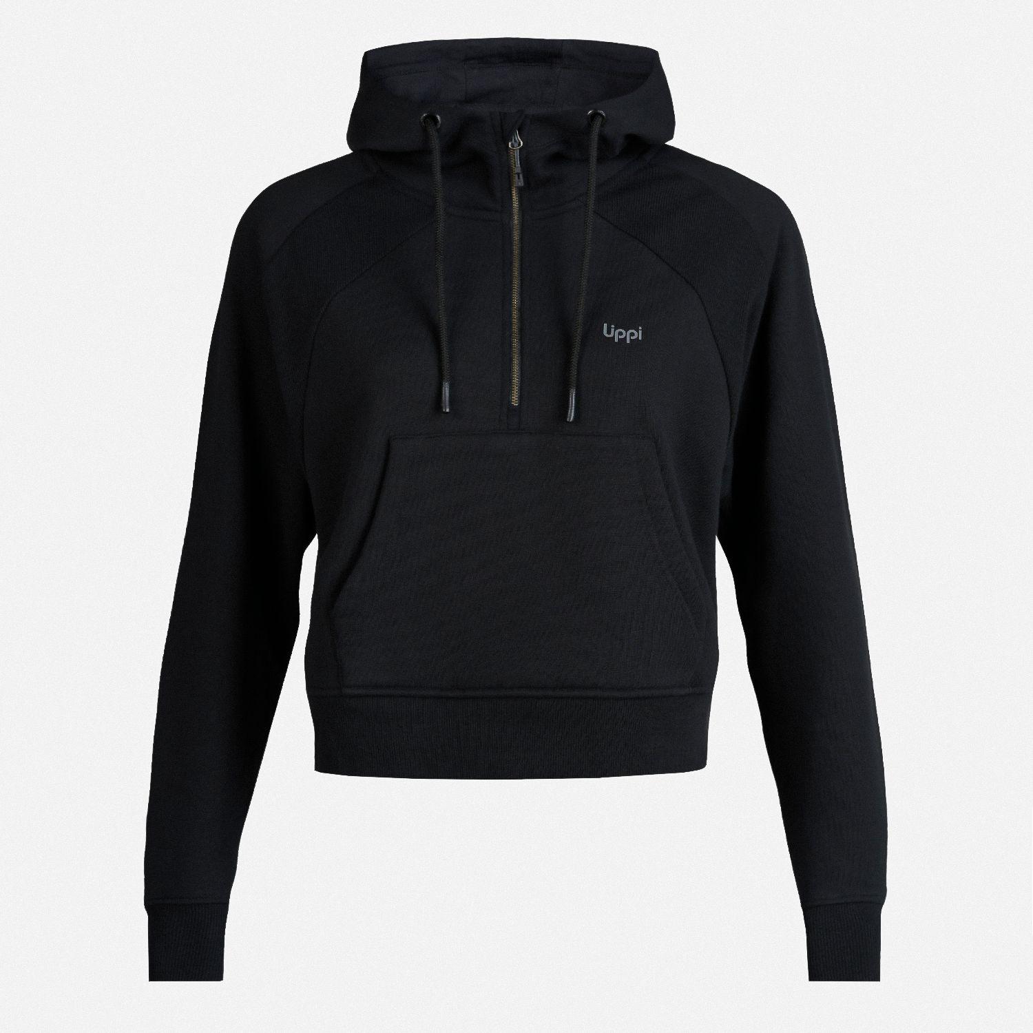 Poleron Mujer Heavy Duty Hoody Sweatshirt Negro Lippi I23-0