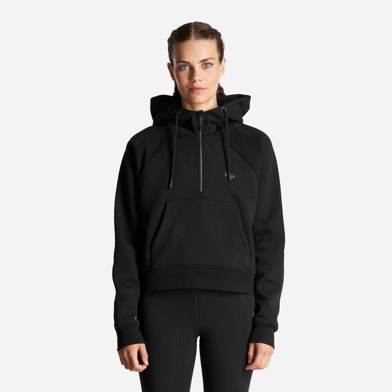 Poleron Mujer Heavy Duty Hoody Sweatshirt Negro Lippi I23-1