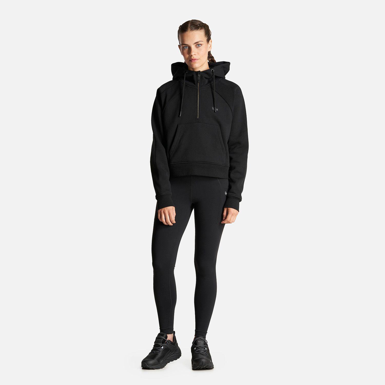 Poleron Mujer Heavy Duty Hoody Sweatshirt Negro Lippi I23-7
