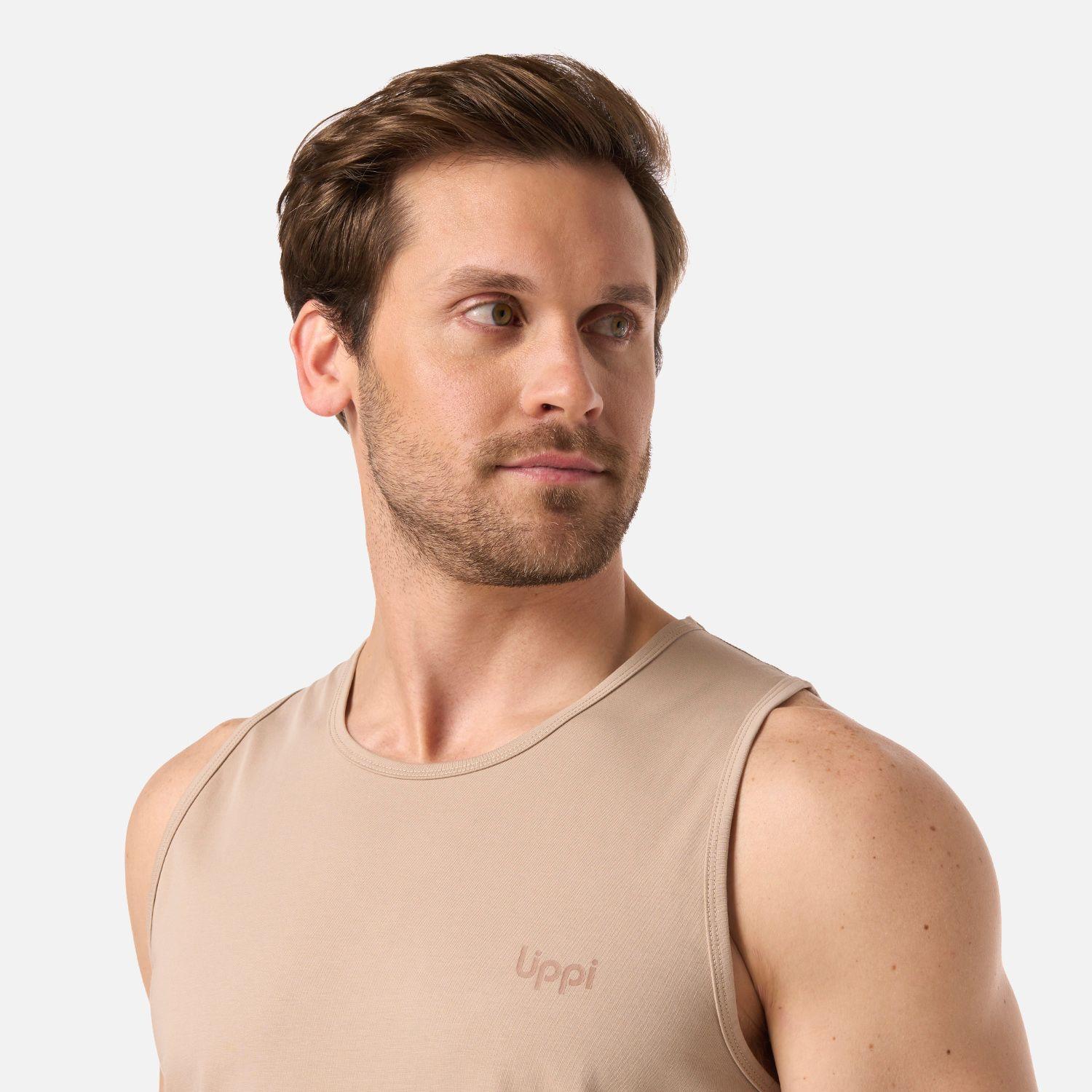Polera Hombre Boulder Sleeveless T-Shirt Beige Lippi V26-3