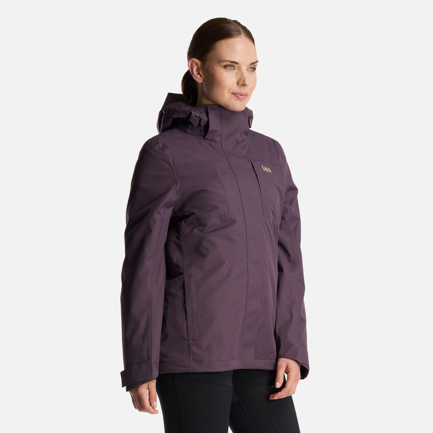 Chaqueta Mujer Tres Cruces Fusion-3 Hoody Jacket Morado Oscuro Lippi-2