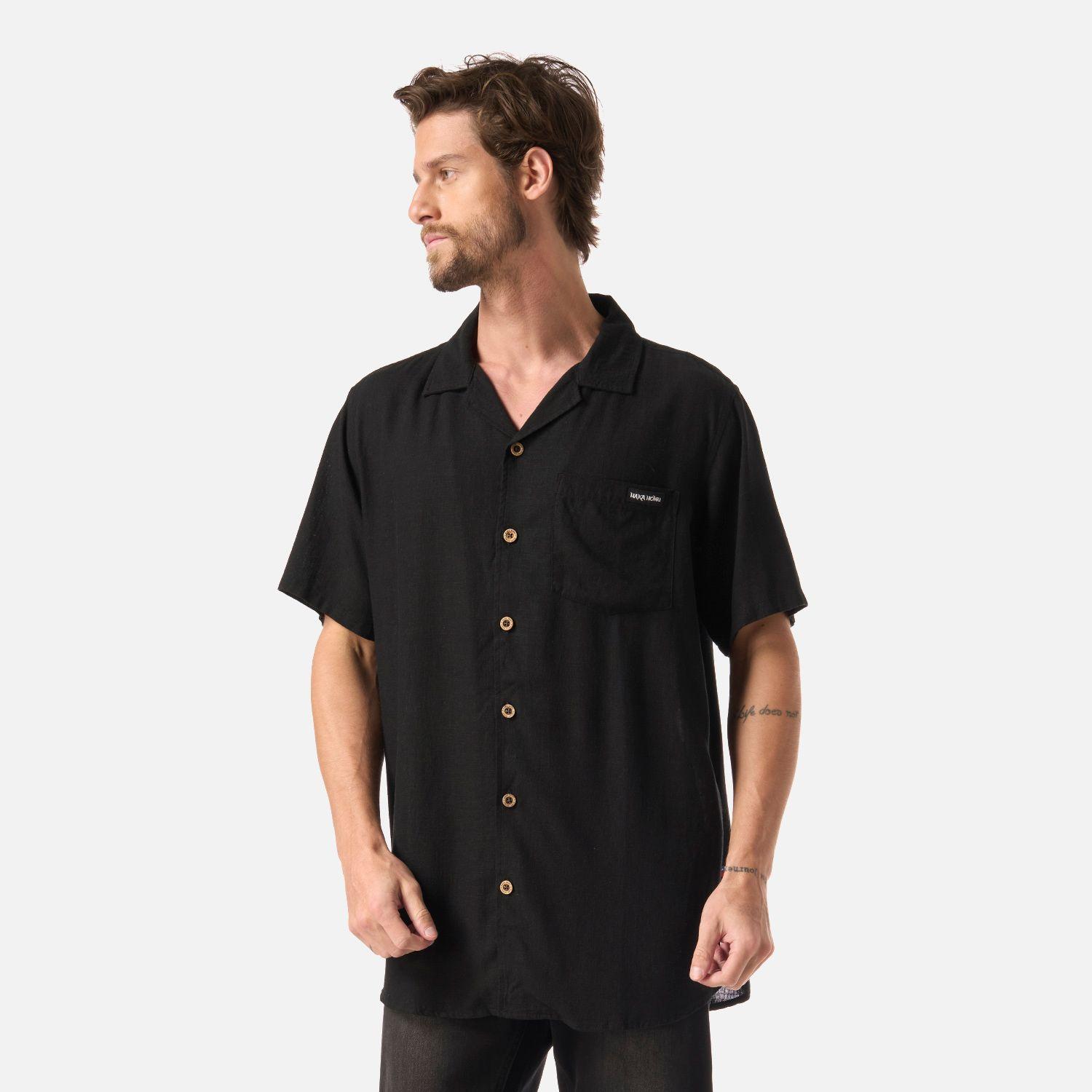 Camisa Hombre Linaje Negro Haka Honu V26-0