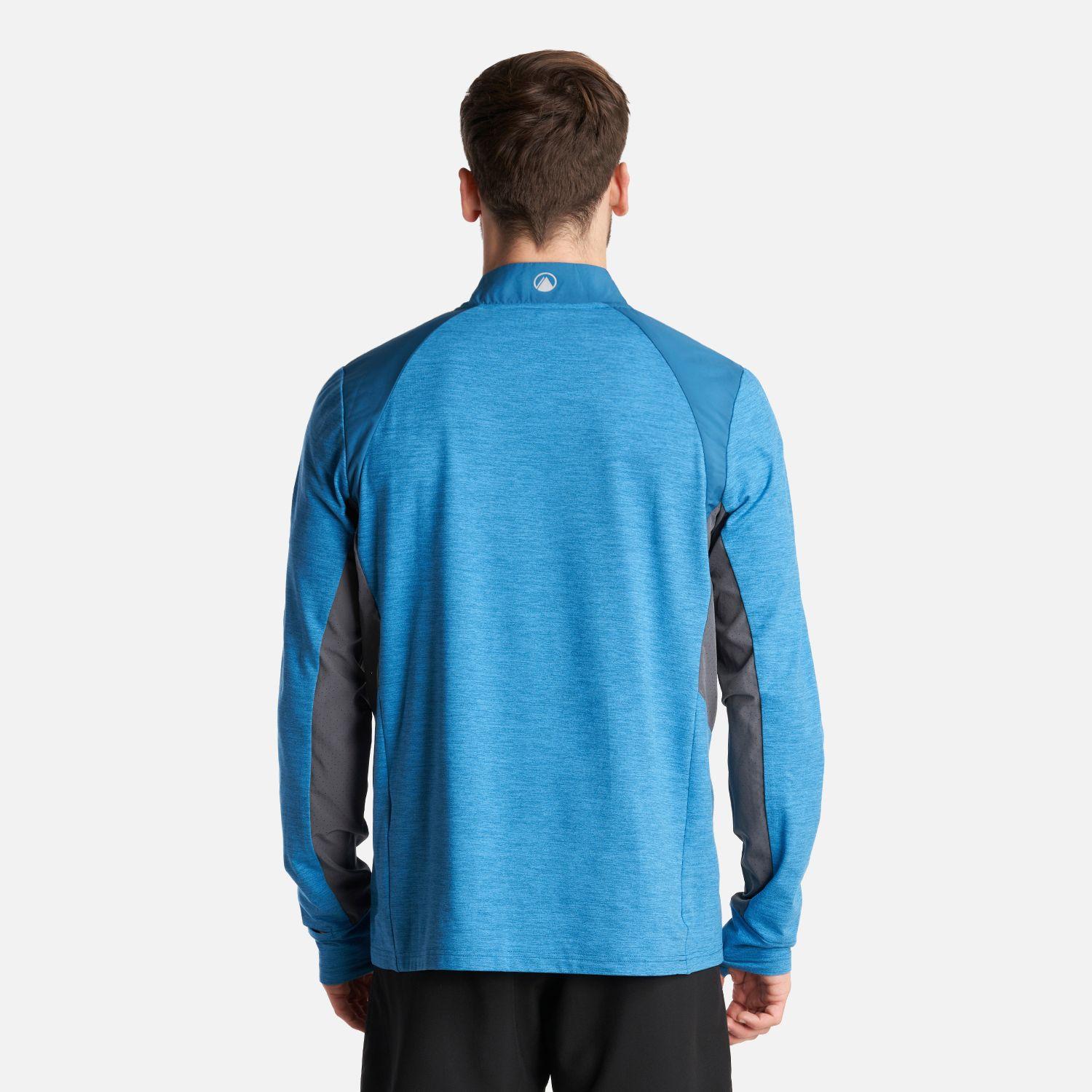 Poleron Hombre Egger 1/4 Zip Melange Azul Lippi V24-3