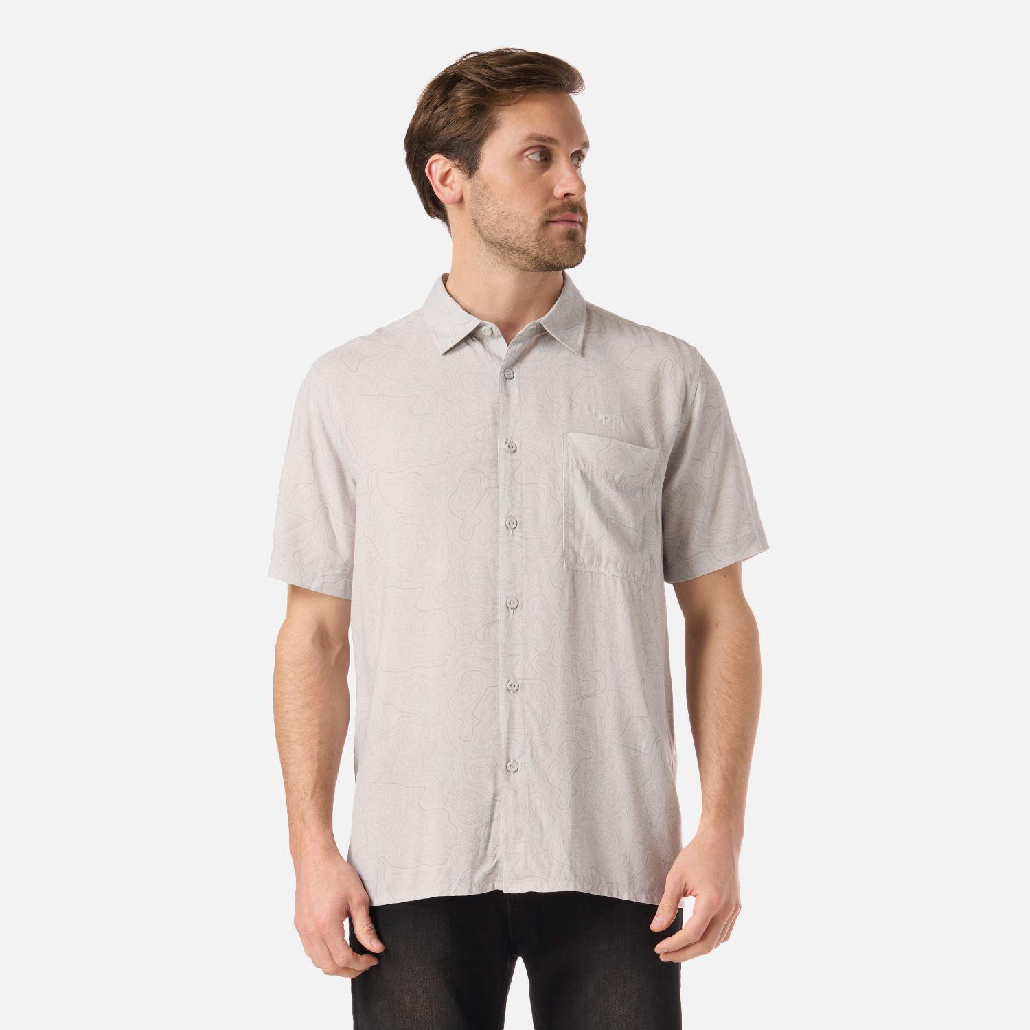 Camisa Hombre SeaSide Short Sleeve Shirt Print Gris Claro Lippi V26-0