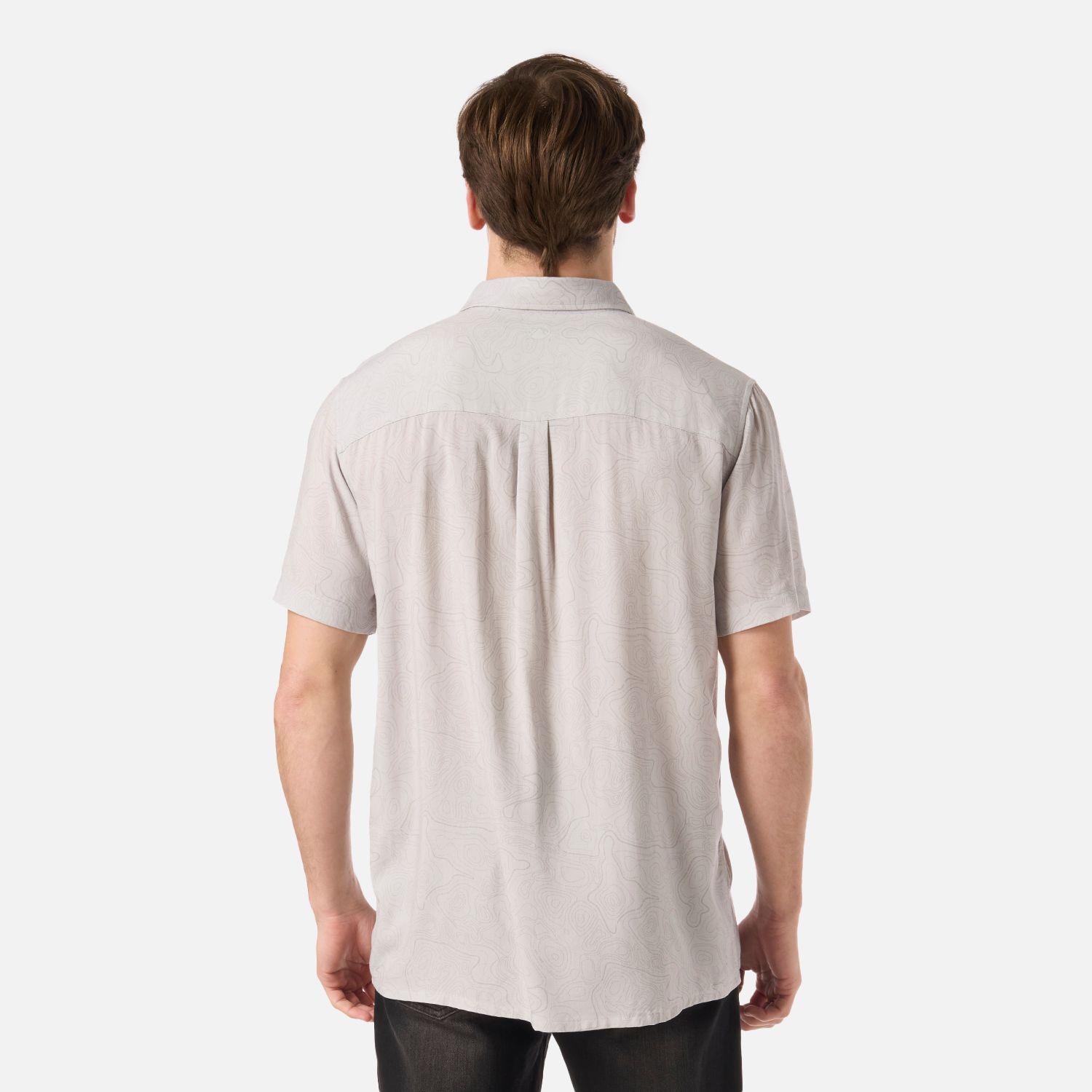 Camisa Hombre SeaSide Short Sleeve Shirt Print Gris Claro Lippi V26-2