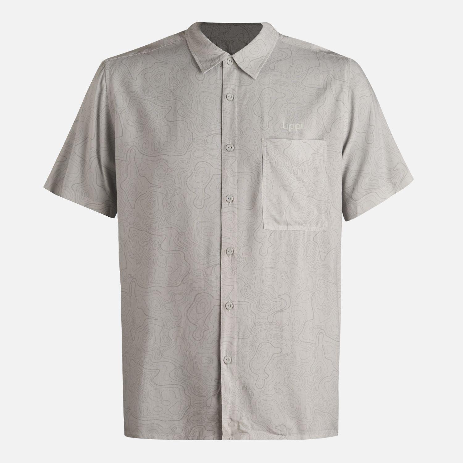 Camisa Hombre SeaSide Short Sleeve Shirt Print Gris Claro Lippi V26-6