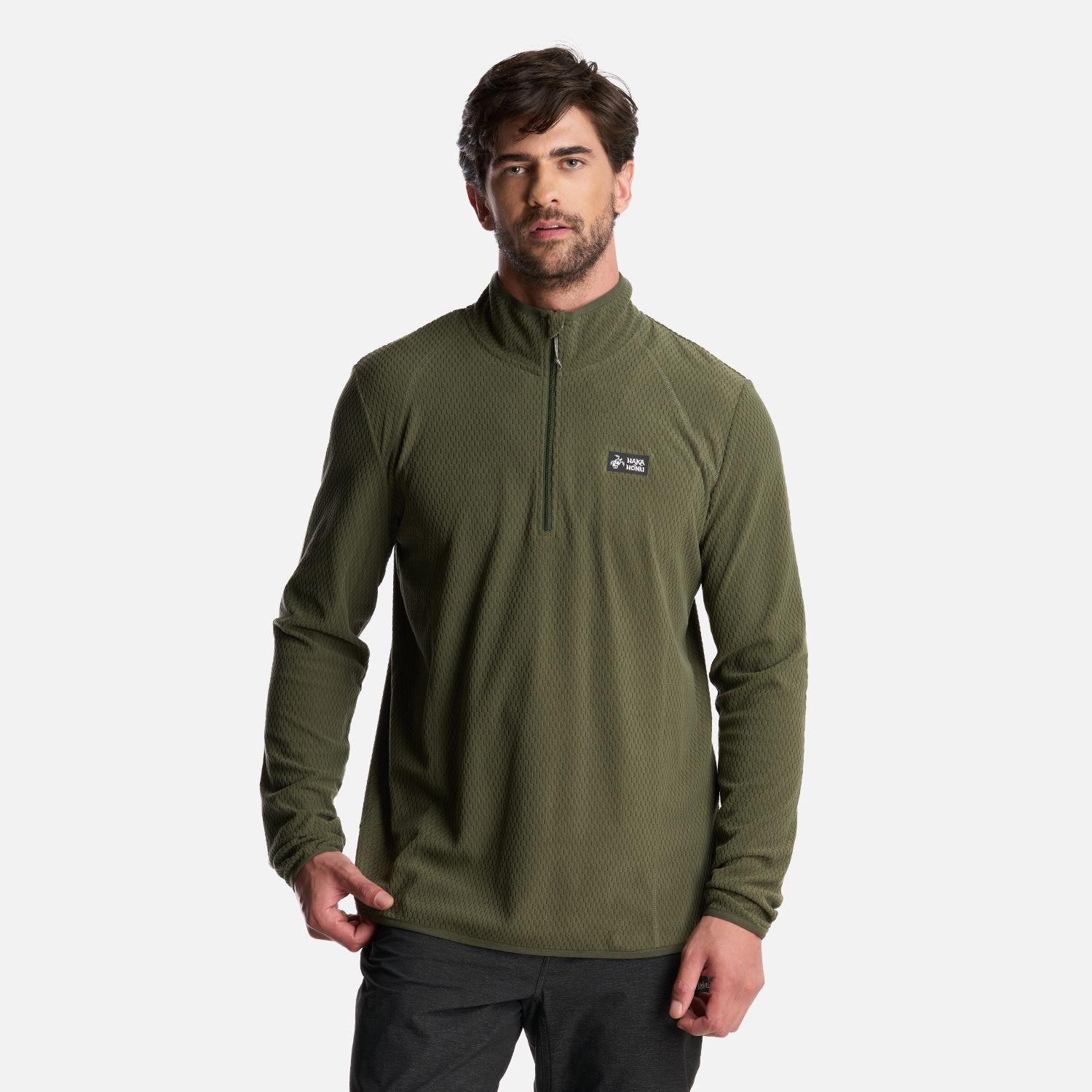 Poleron Hombre Taina Verde Grisaceo Haka Honu-1