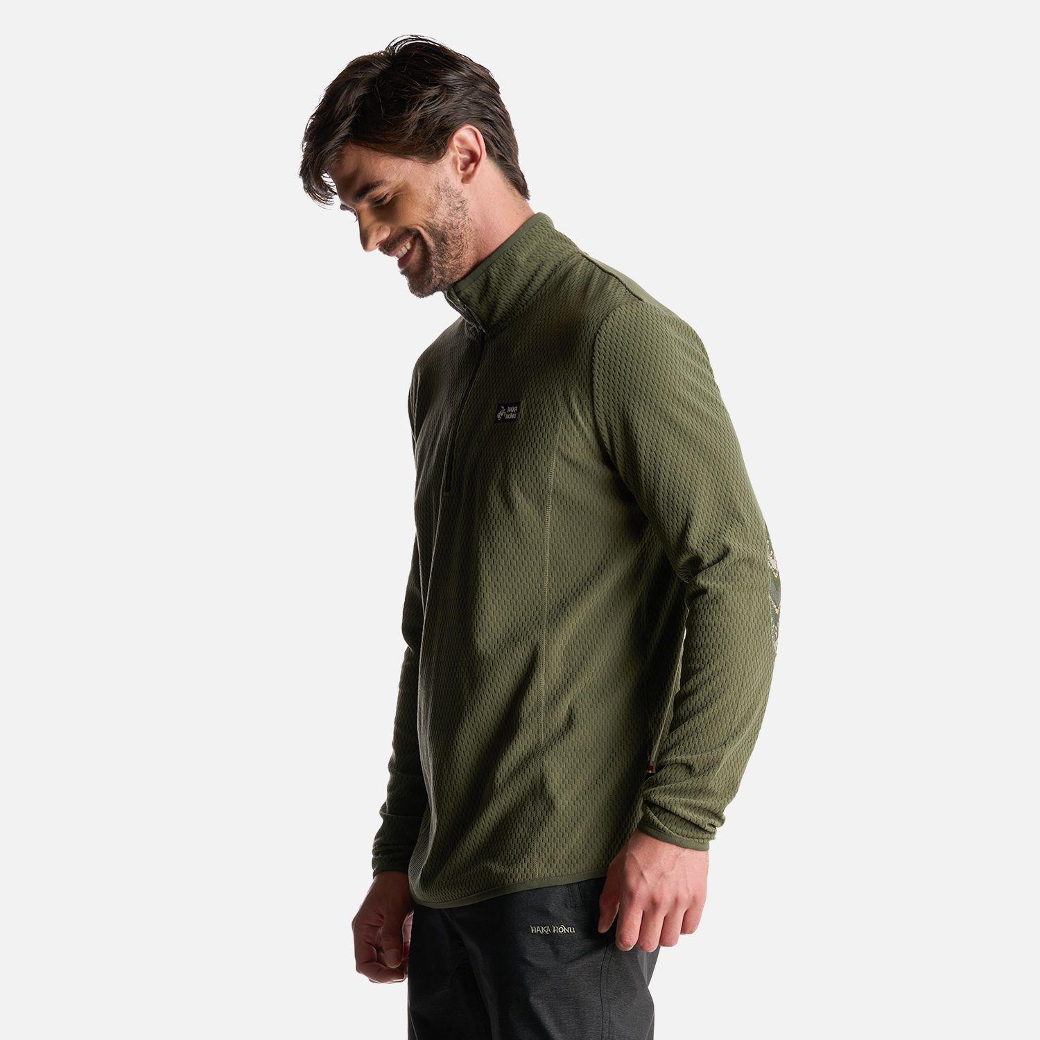 Poleron Hombre Taina Verde Grisaceo Haka Honu-2
