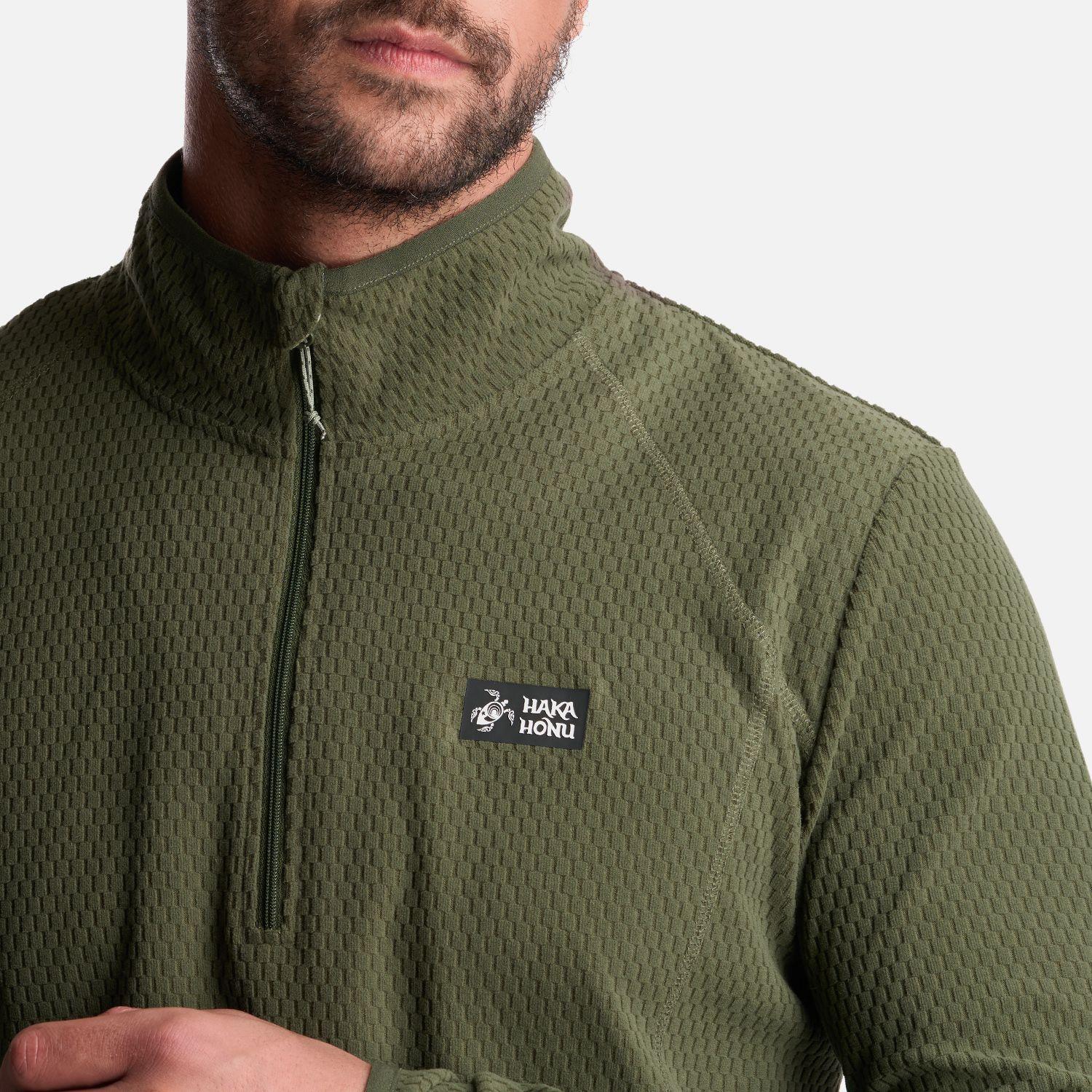 Poleron Hombre Taina Verde Grisaceo Haka Honu-4