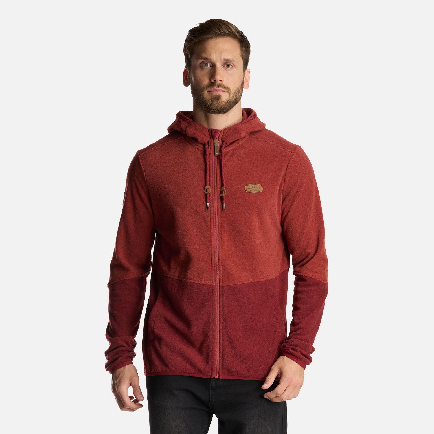 Poleron Hombre Stripes Nano-F Full Zip Hoody Burdeo Lippi-1