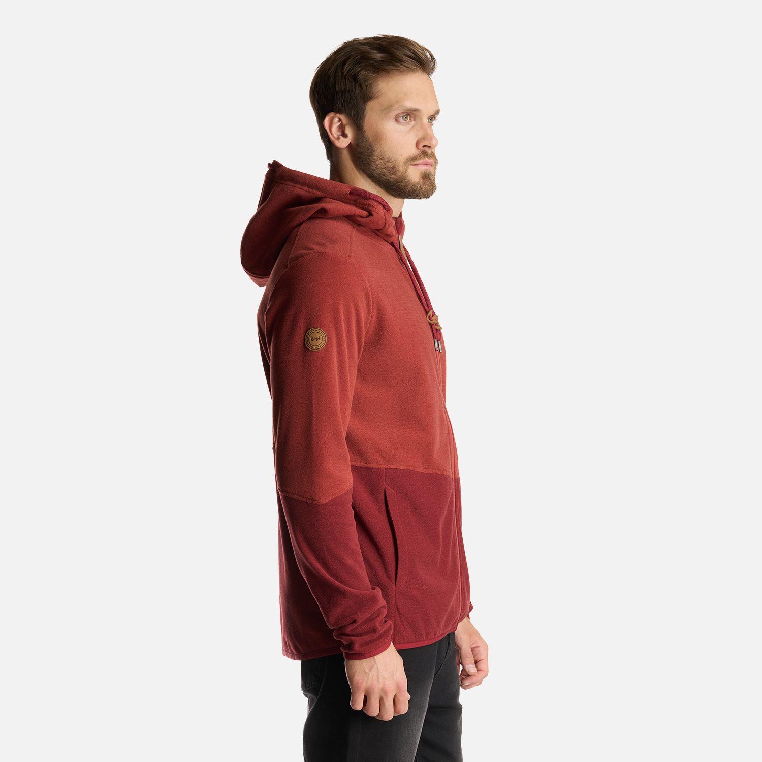 Poleron Hombre Stripes Nano-F Full Zip Hoody Burdeo Lippi-3