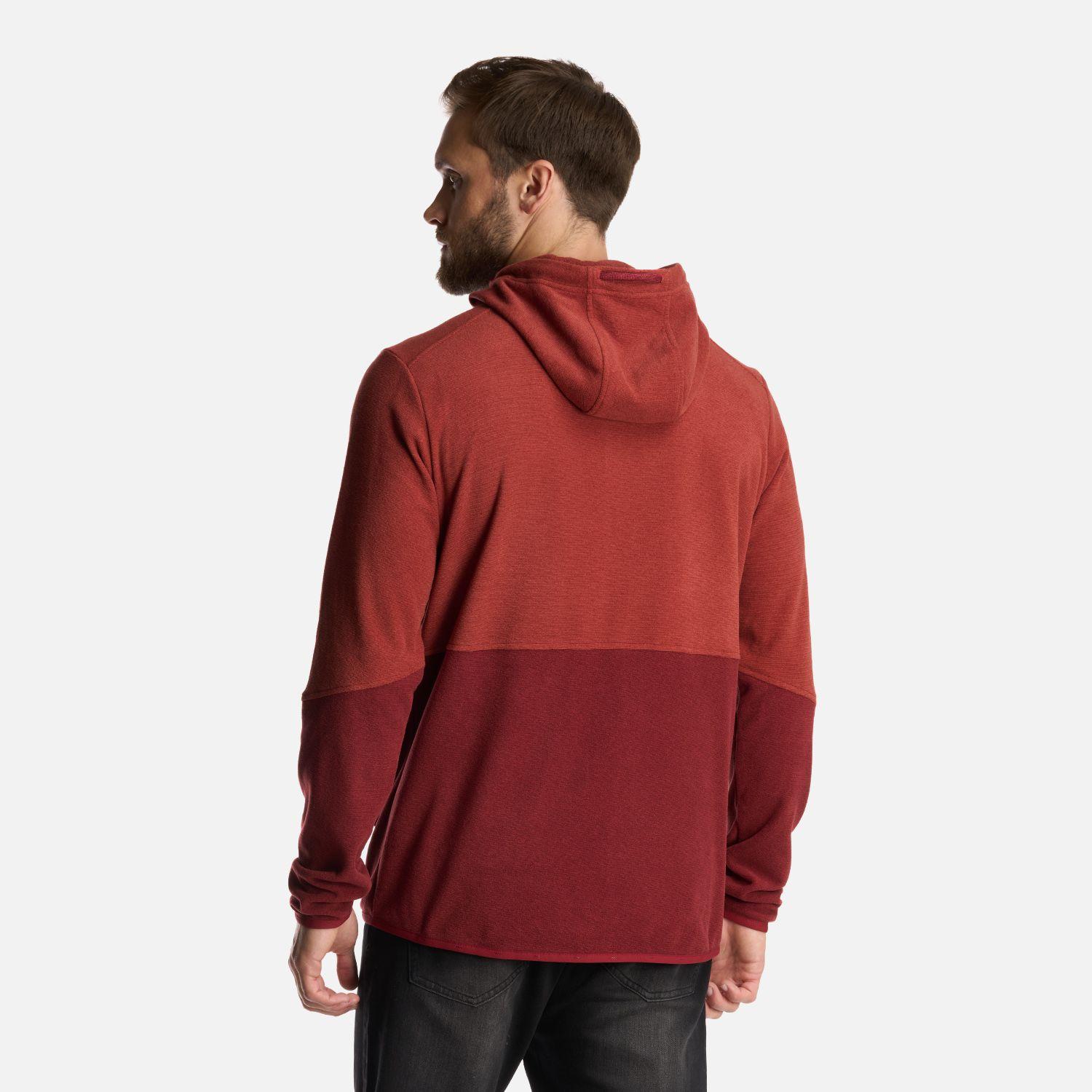 Poleron Hombre Stripes Nano-F Full Zip Hoody Burdeo Lippi-4