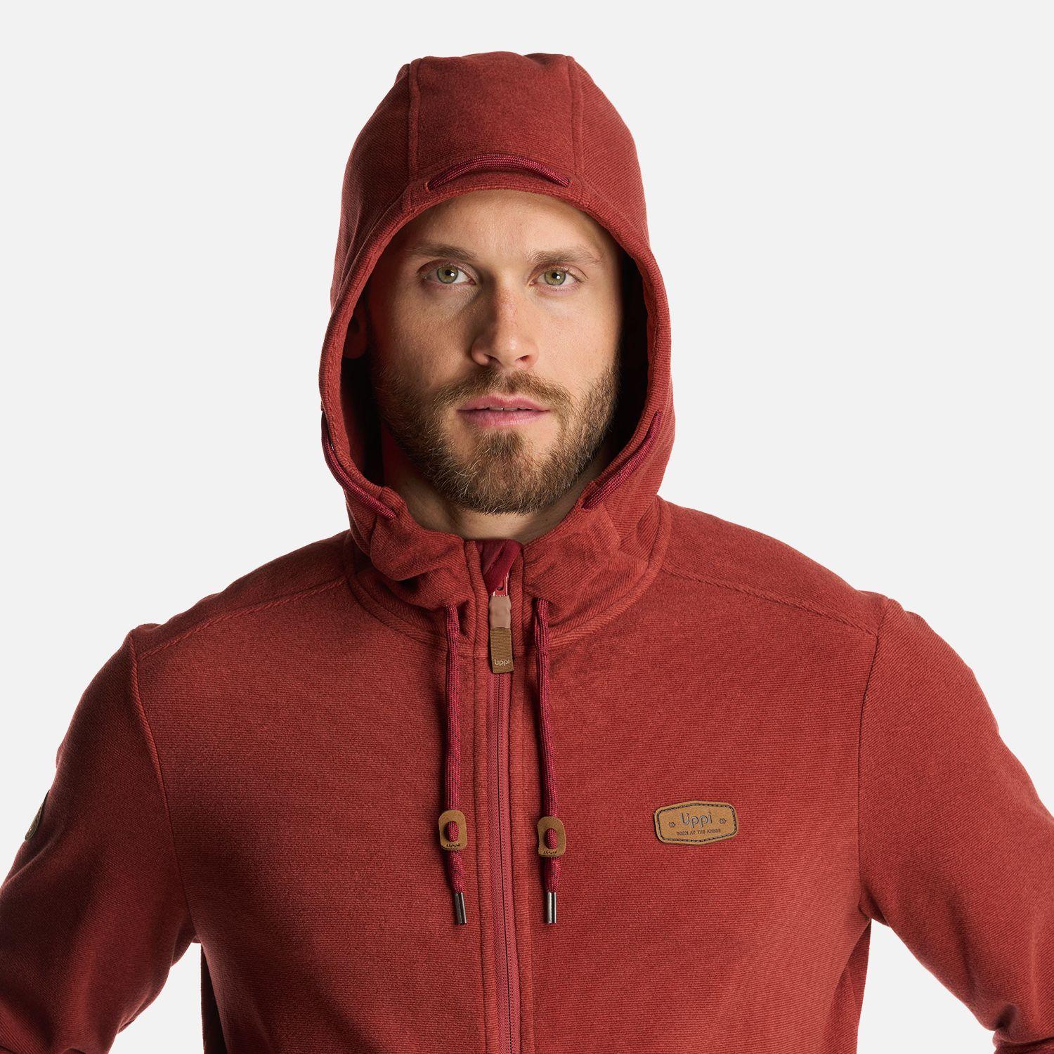 Poleron Hombre Stripes Nano-F Full Zip Hoody Burdeo Lippi-5