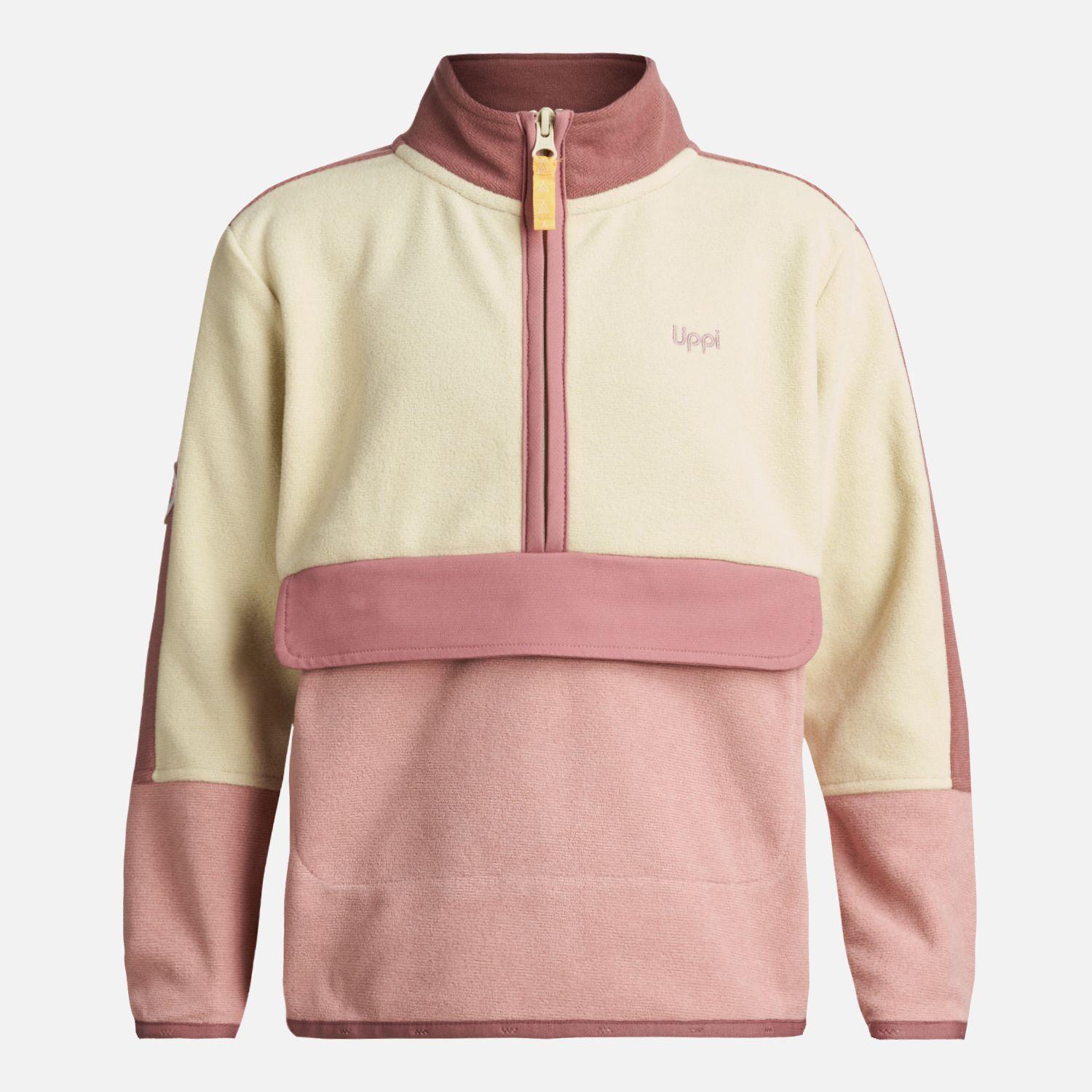 Poleron Niña FirePlace 1/4 Zip Sweatshirt Rosa Lippi-0