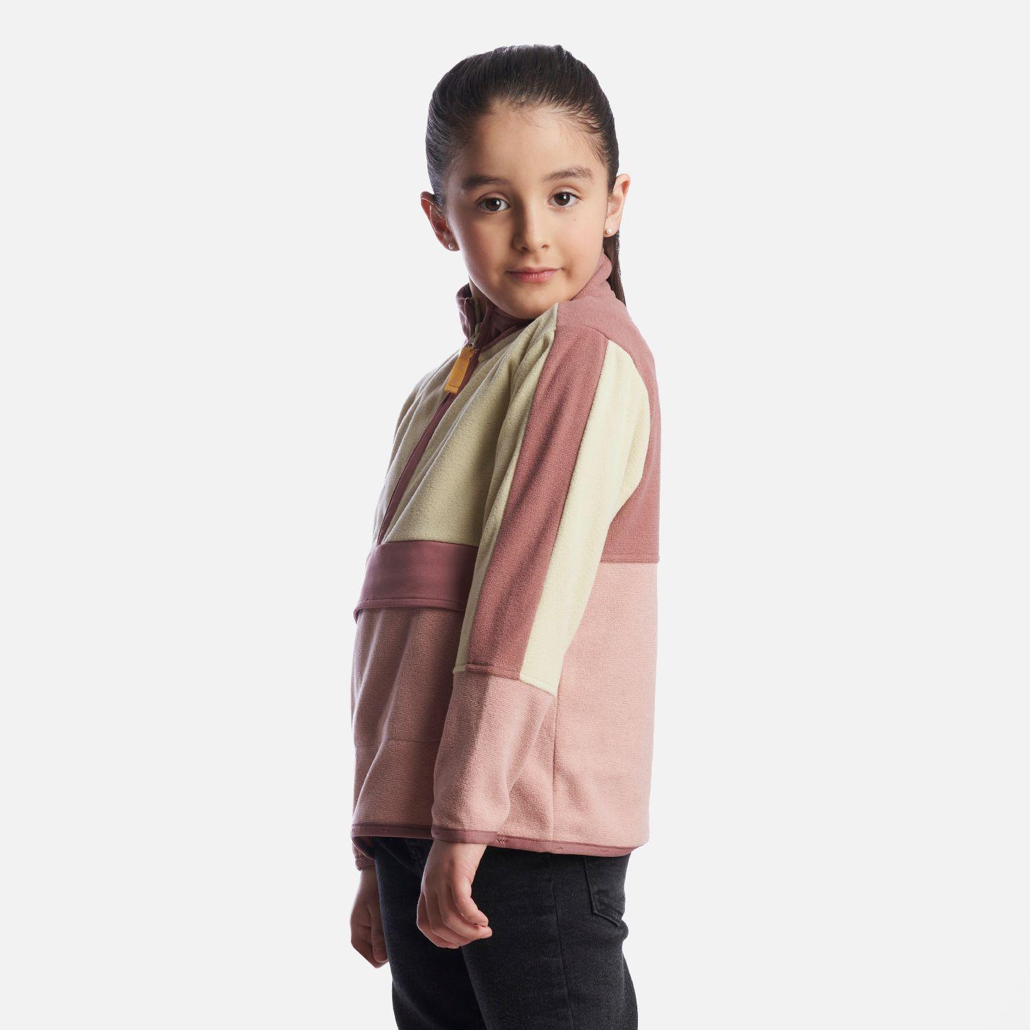 Poleron Niña FirePlace 1/4 Zip Sweatshirt Rosa Lippi-1