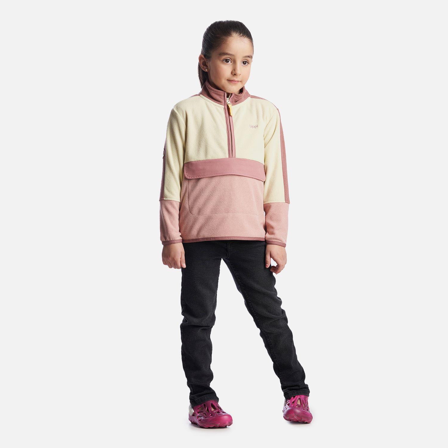 Poleron Niña FirePlace 1/4 Zip Sweatshirt Rosa Lippi-5