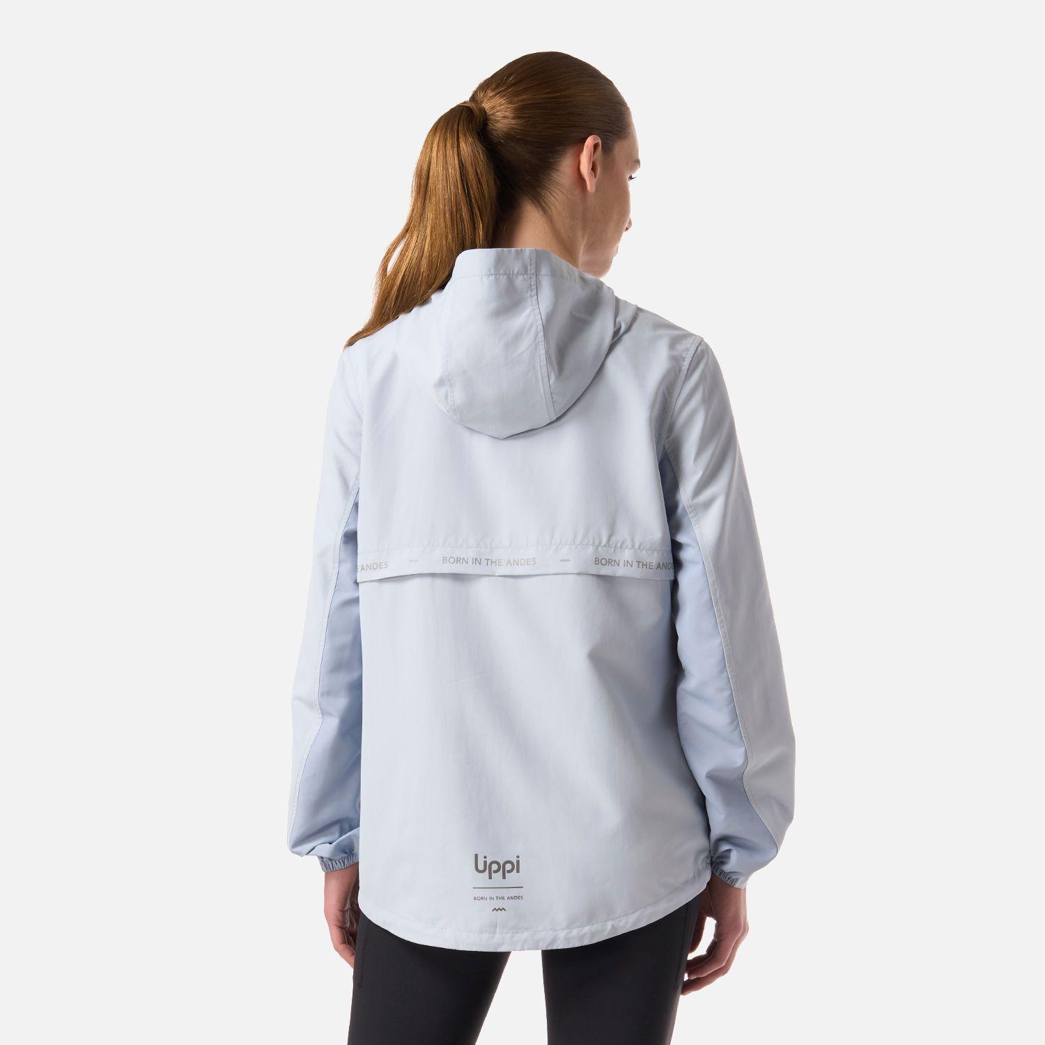 Chaqueta Mujer Nightfall Windbreaker 1/4 Zip Hoody Jacket Celeste V26-2