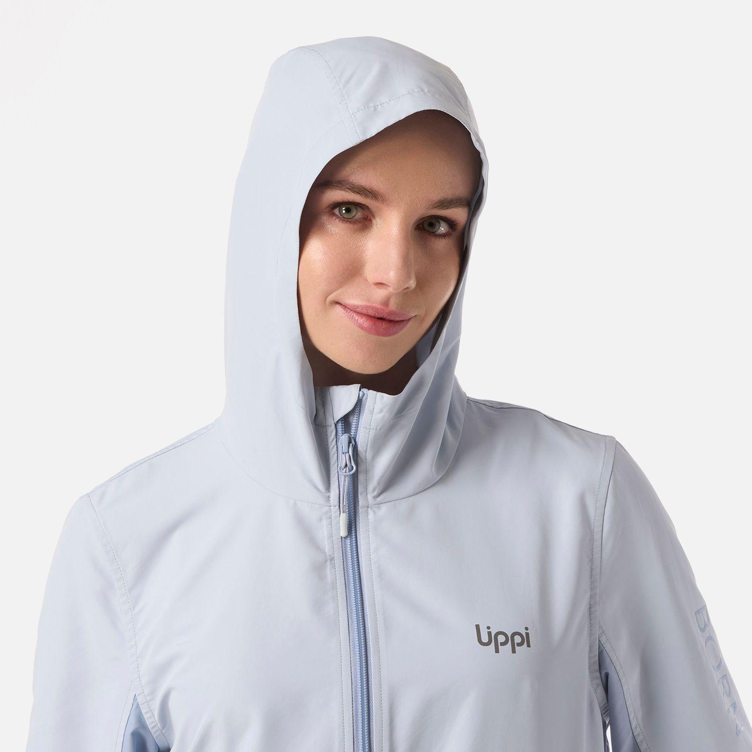 Chaqueta Mujer Nightfall Windbreaker 1/4 Zip Hoody Jacket Celeste V26-3