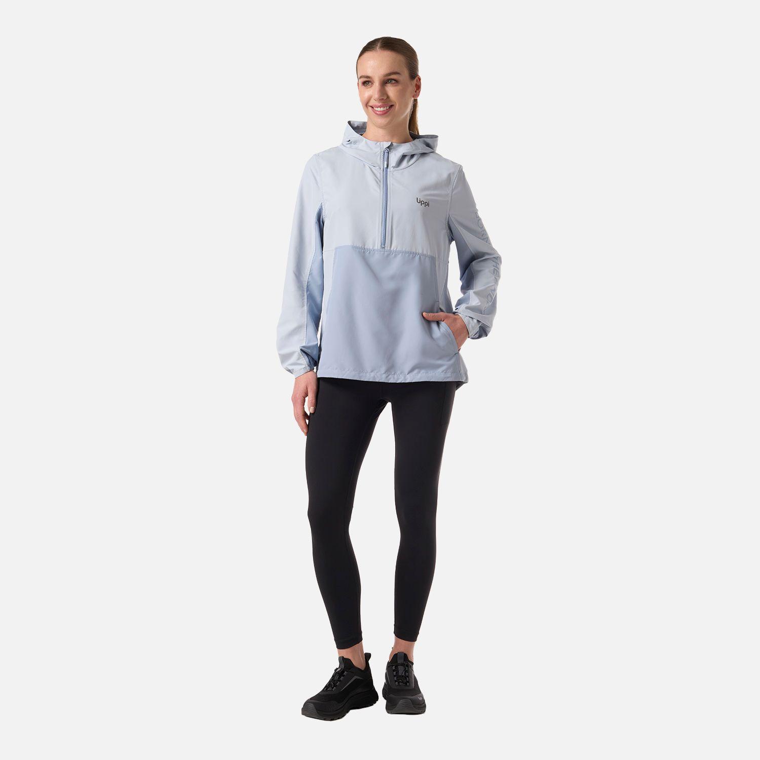 Chaqueta Mujer Nightfall Windbreaker 1/4 Zip Hoody Jacket Celeste V26-7