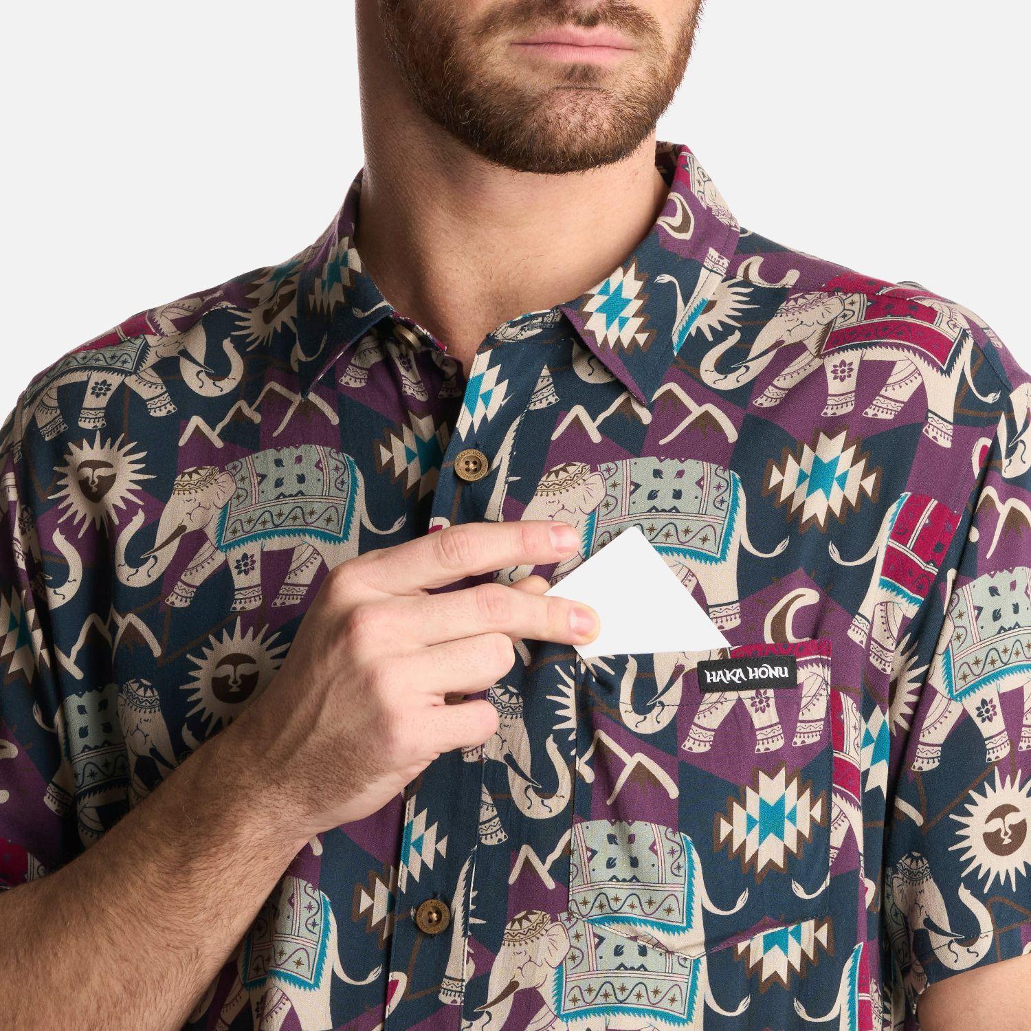 Camisa Hombre Good Karma Print Azul Noche Haka Honu-3