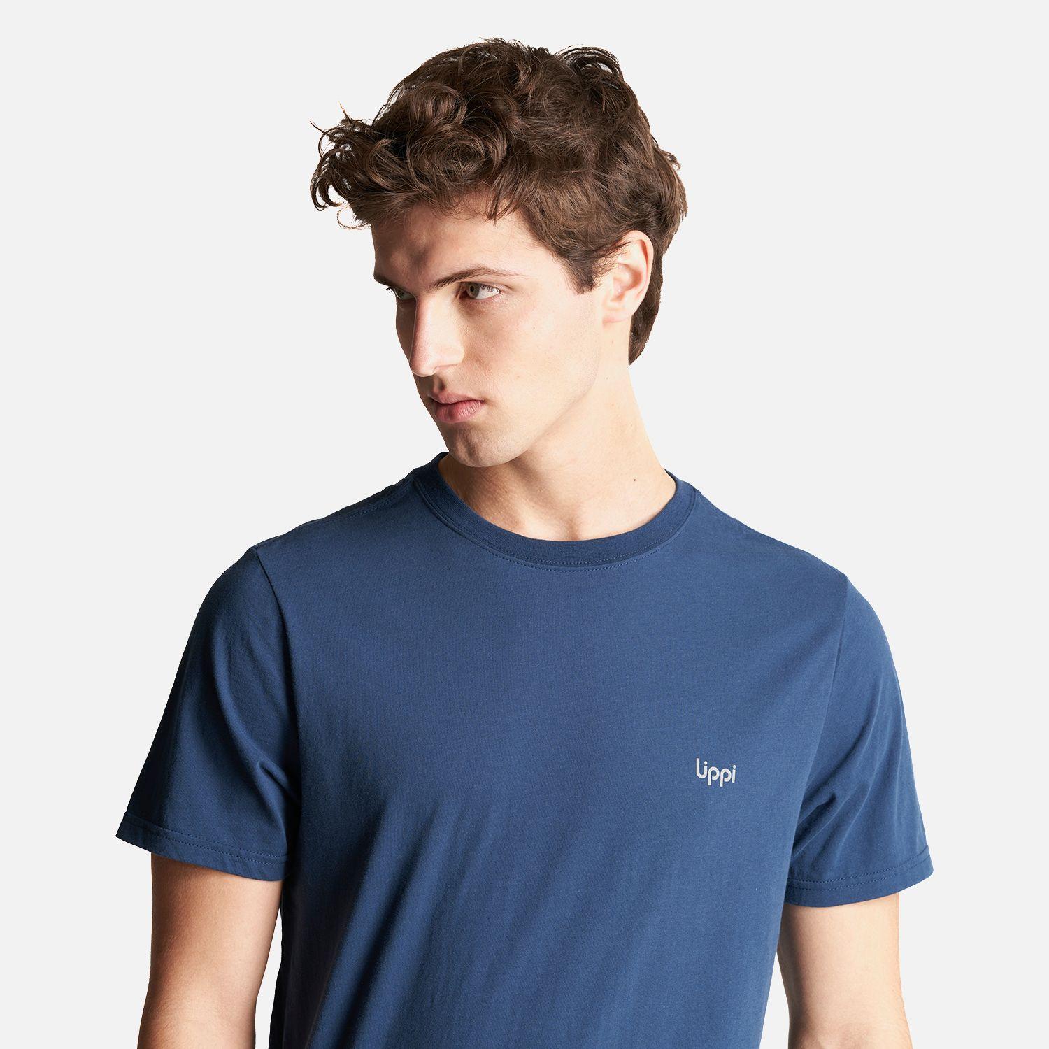 Polera Hombre Ulmo Cotton UV-Stop T-Shirt Azul Oscuro Lippi V23-3
